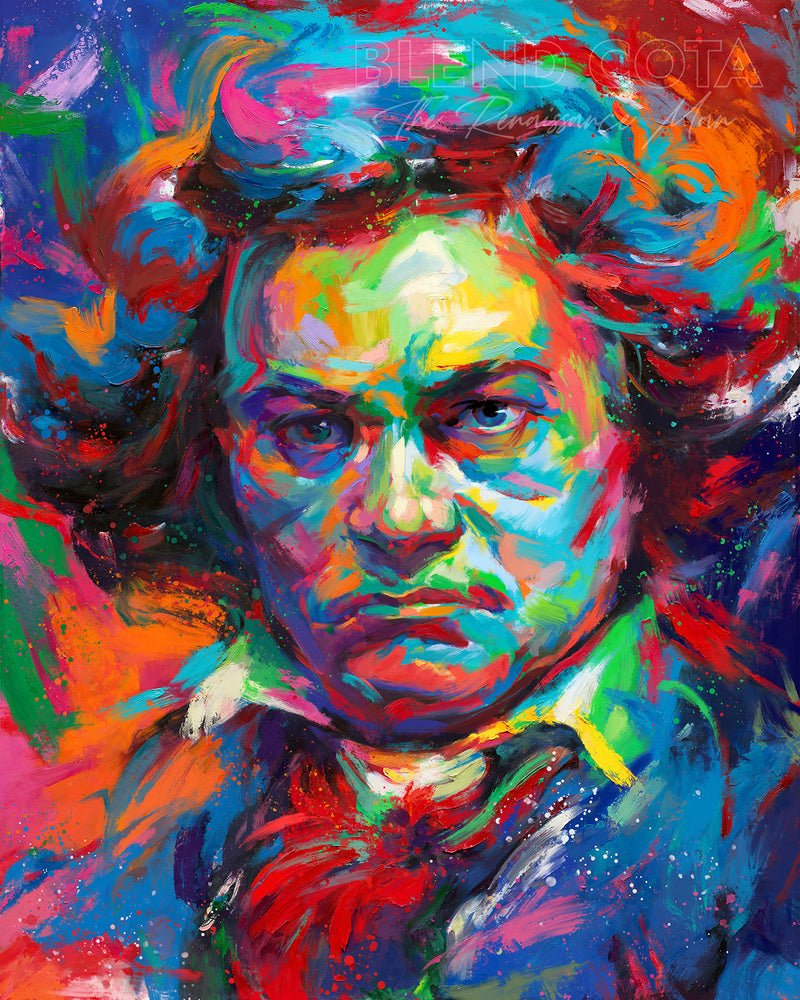 Beethoven symphony of colour - Blend Cota original oil painting - blended expressionism - blend cota studios art
