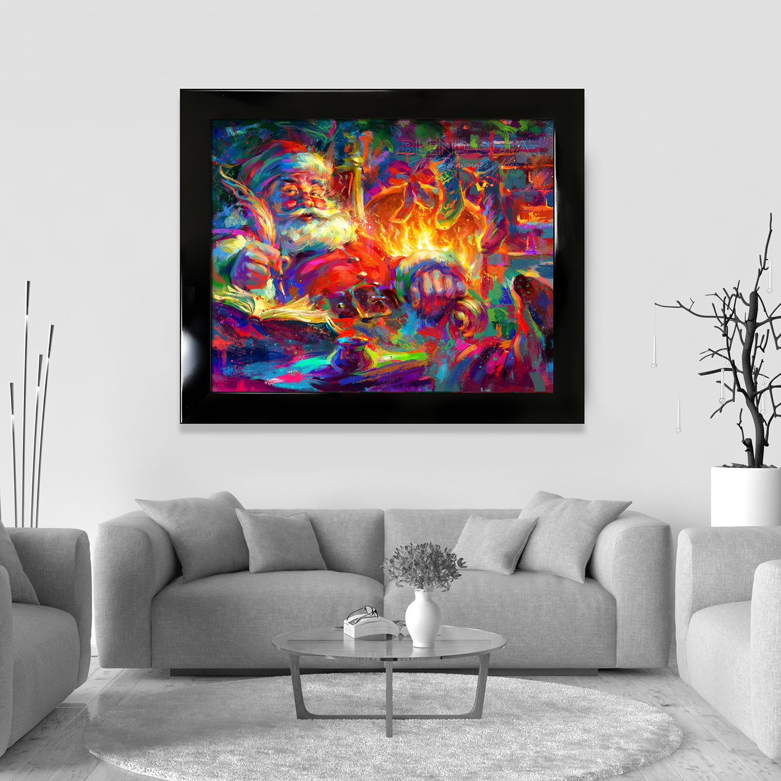 original oil paintings framed variety of colorful paintings by master of color blend cota showcase  images paintings and art pieces in a room setting - Blend Cota original oil painting - blended expressionism- blend cota studios art