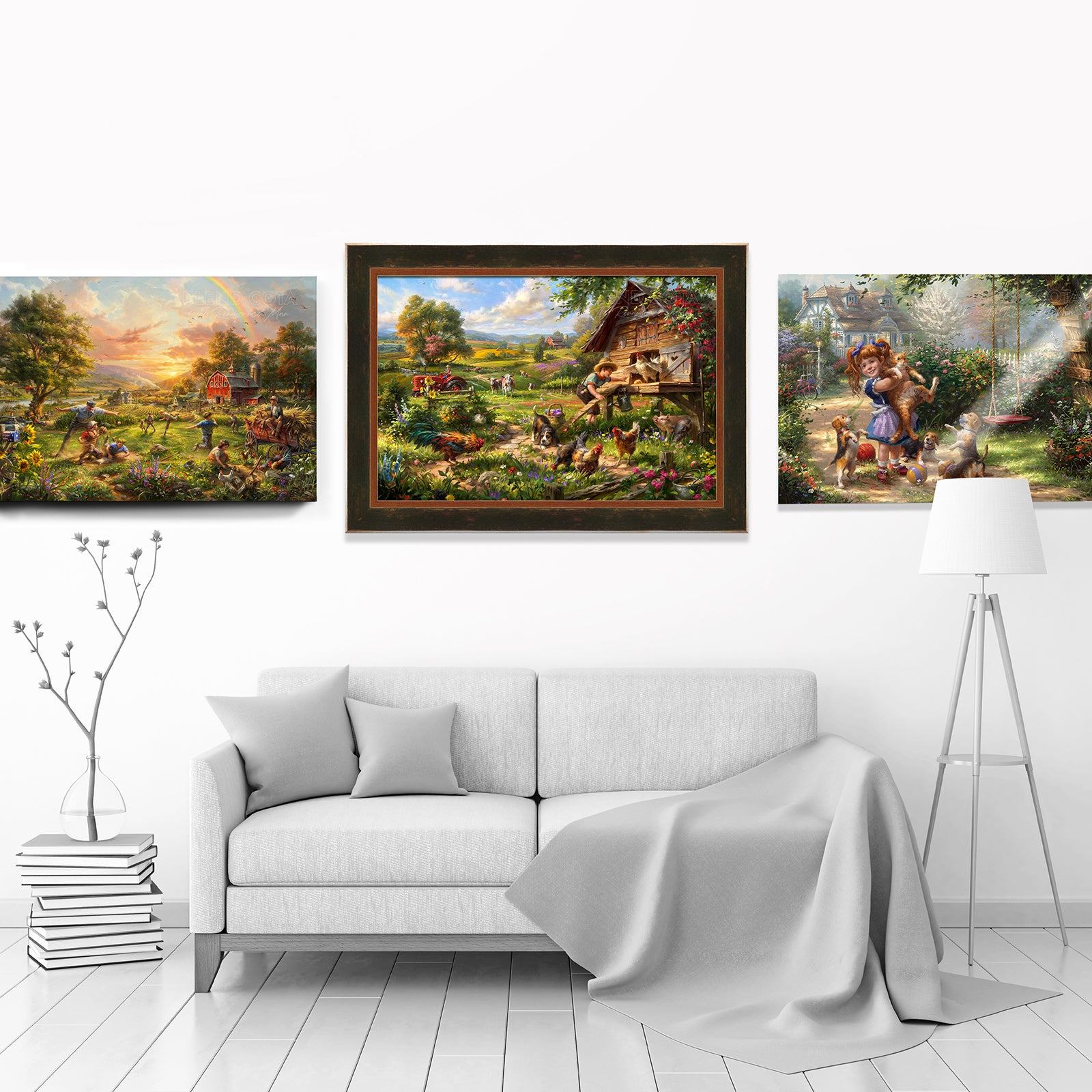 limited edition versions of the paintings, embellished by hand and limited available showcase renaissance revival images paintings and art pieces in a room setting - Blend Cota original oil painting - renaissance revival - blend cota studios art