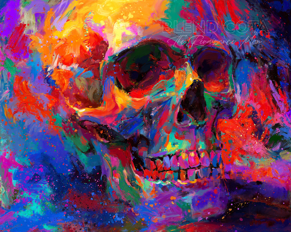 Golgotha the Skull - - Blend Cota original oil painting - blended expressionism - blend cota studios art
