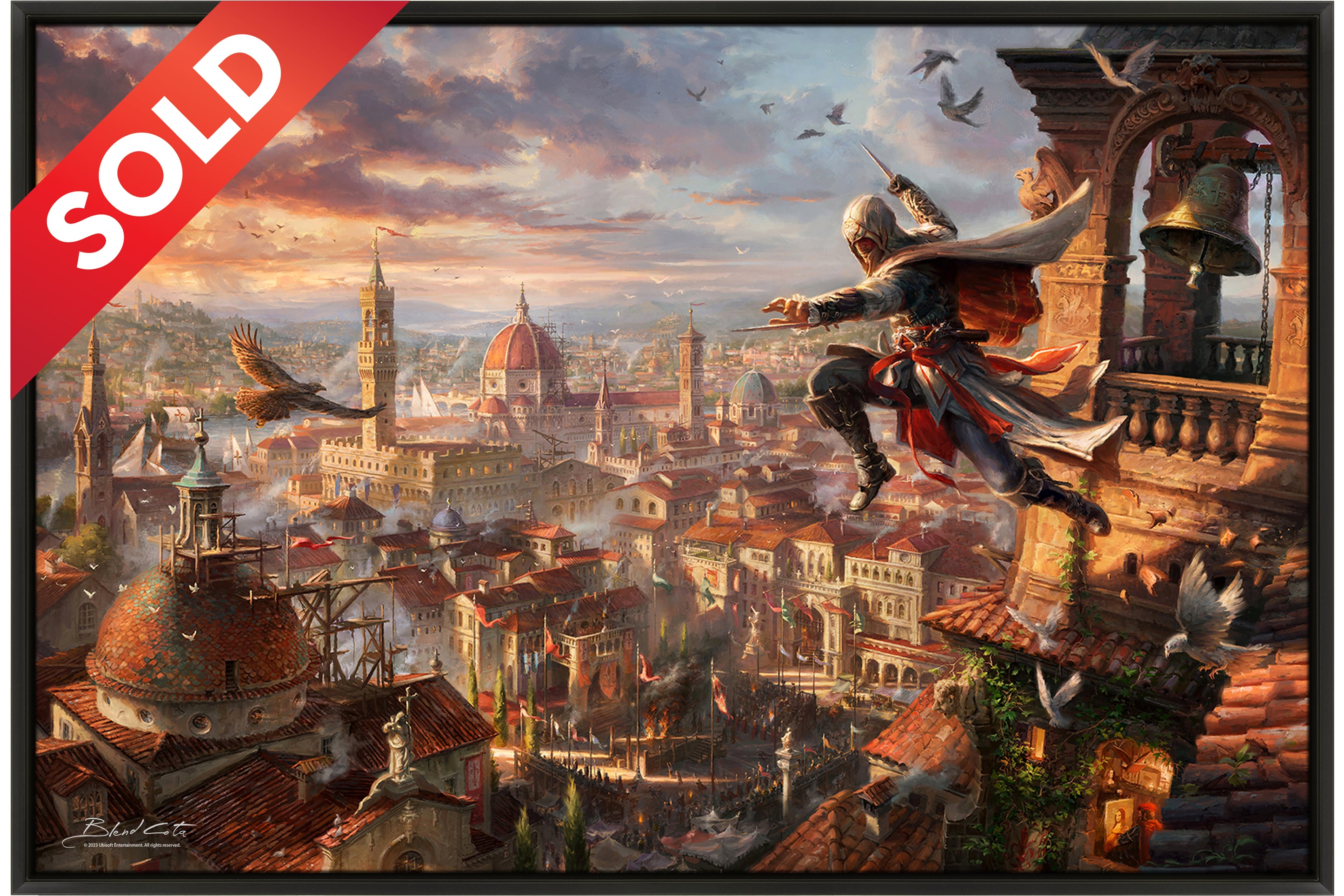
                  
                    Limited edition framed canvas print of Assassin's Creed Florence and Ezio Auditore meticulously designed and painted with intricate details in a realistic style sold master edition
                  
                