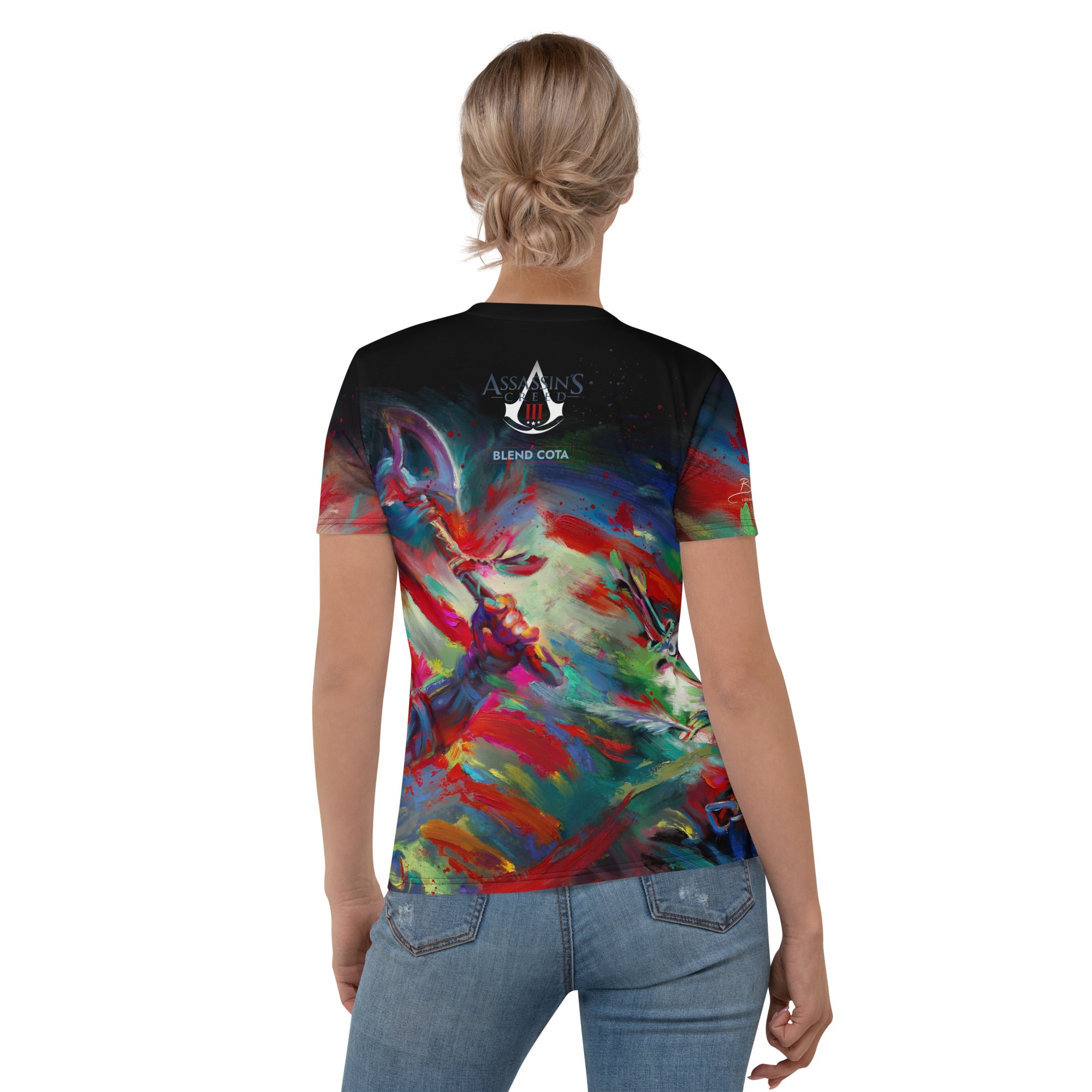 Connor Kenway Assassin's Creed on a women's t shirt.