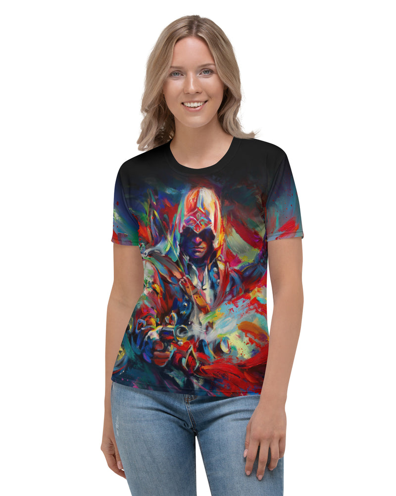 Connor Kenway Assassin's Creed on a women's t shirt.