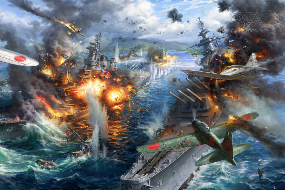 Blend Cota studios painting of pearl harbor 1941 hawaii limited editions