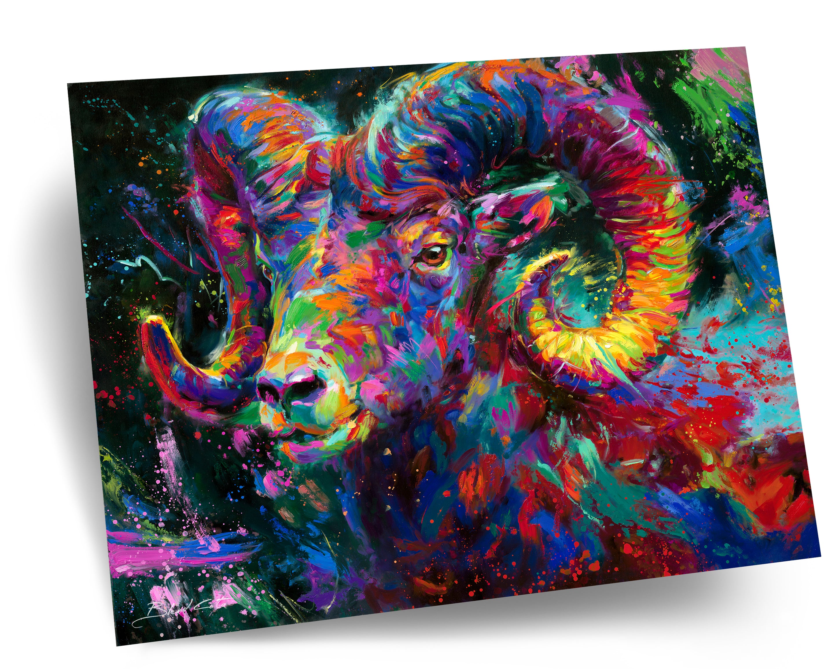The Ram Spirit painted by Blend Cota Art Print on Cardstock from Blend Cota Studios.