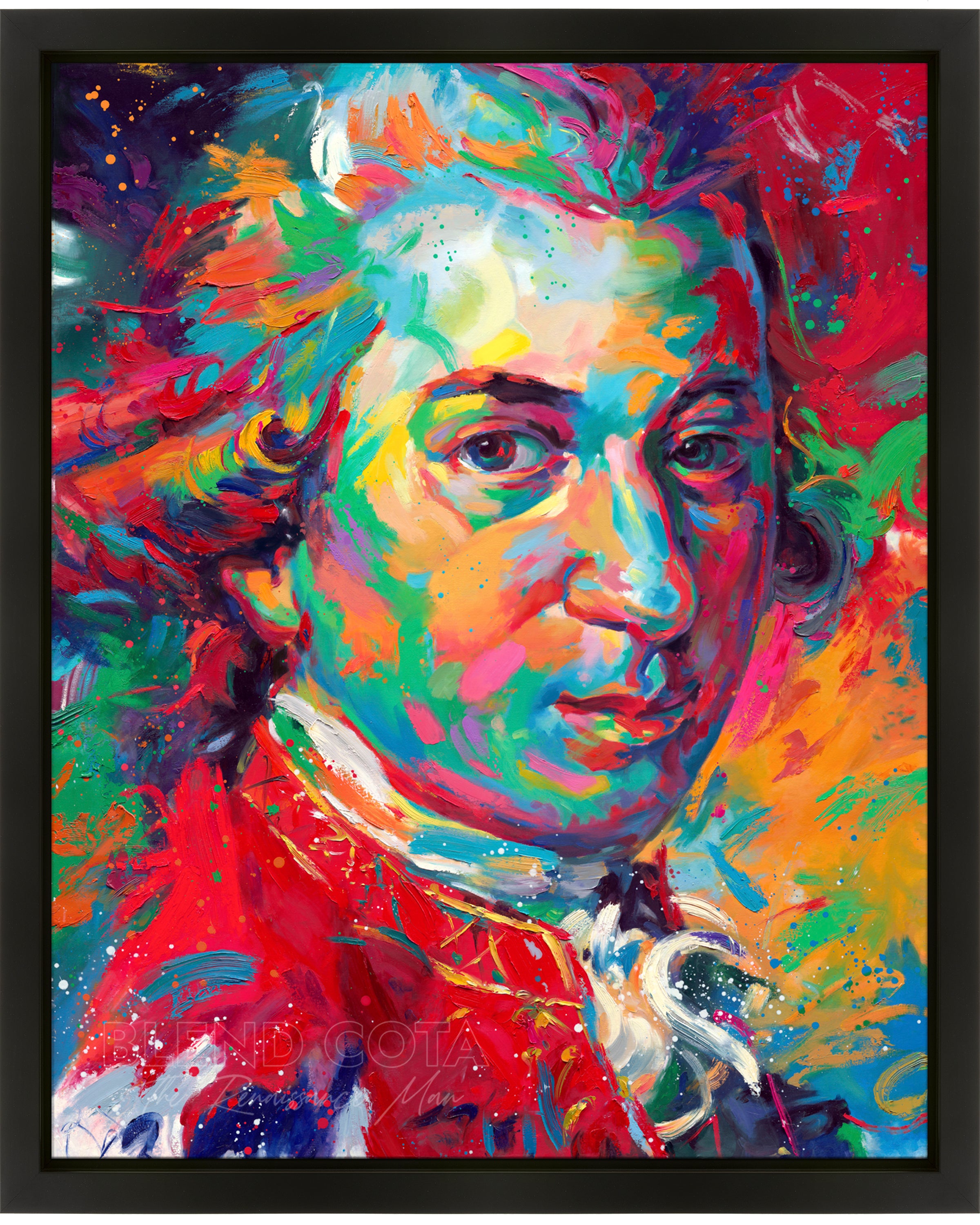 Mozart  Requiem Unfinished an Original Oil Painting from Blend Cota Studios in a black  Frame