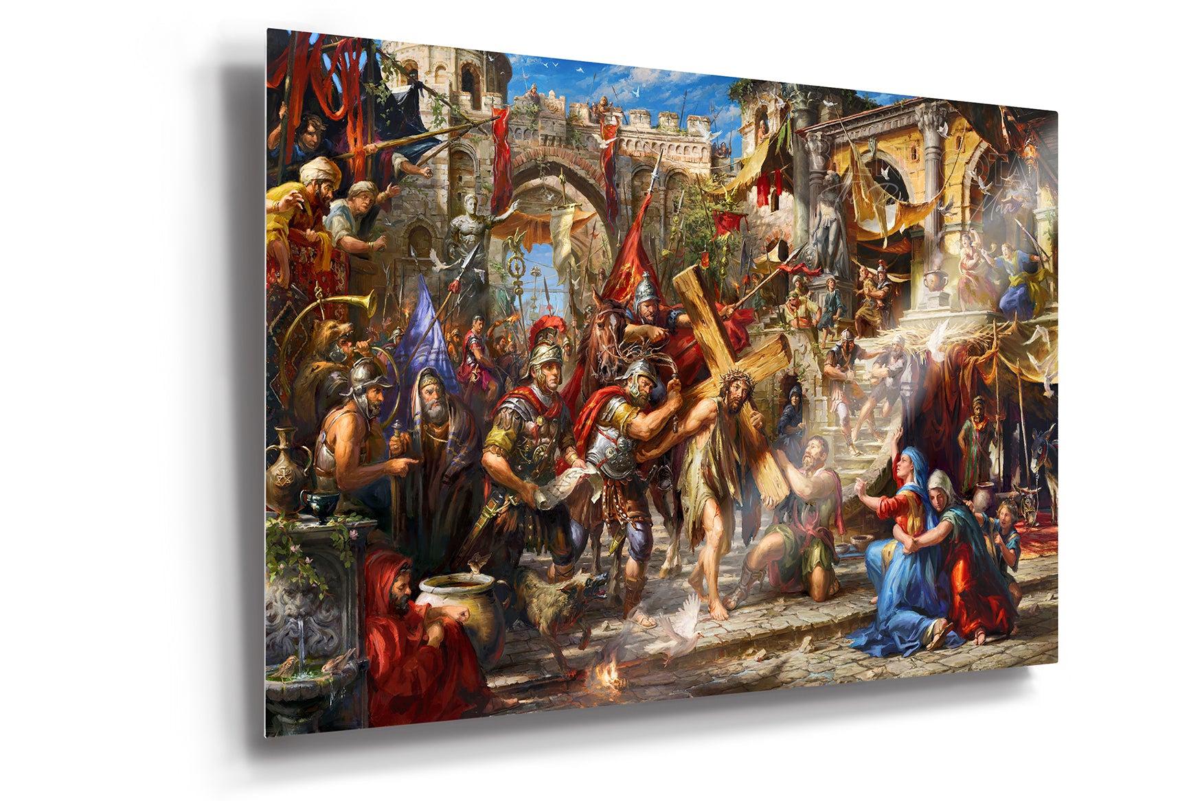 The Way of Love | Jesus Carrying His Cross - Blend Cota Limited Edition Art on Metal - Blend Cota Studios 