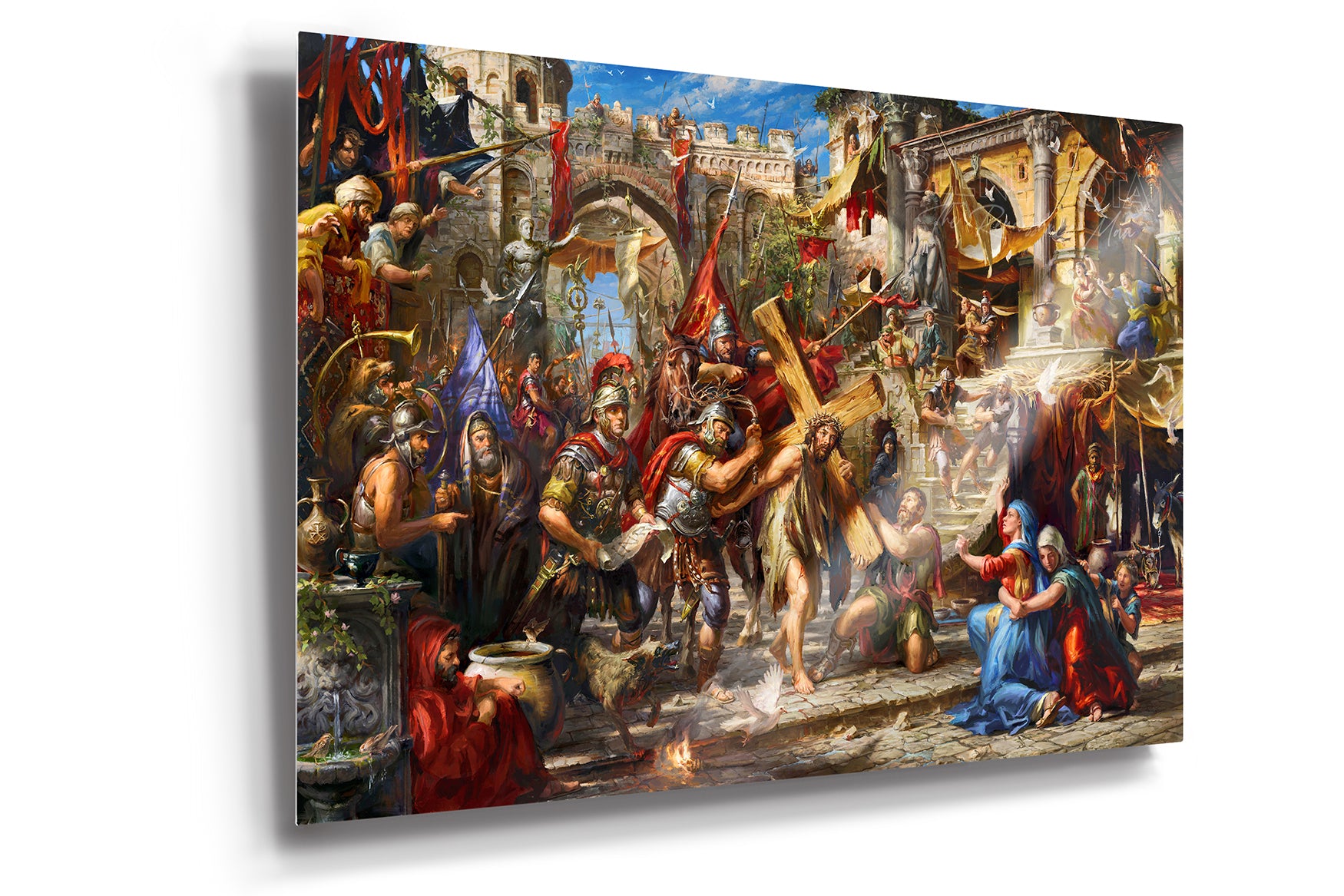 The Way of Love | Jesus Carrying His Cross - Blend Cota Limited Edition Art on Metal - Blend Cota Studios