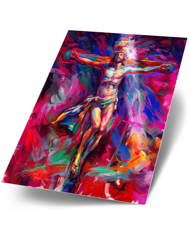 For The Love of God | Jesus Crucifixion - Blend Cota Art Print on Metal - Blend Cota Studios 