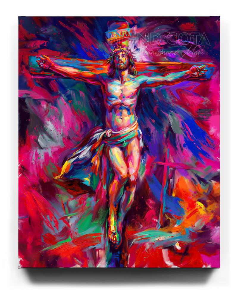 For The Love of God | Jesus Crucifixion - Blend Cota Limited Edition Art on Canvas - Blend Cota Studios 