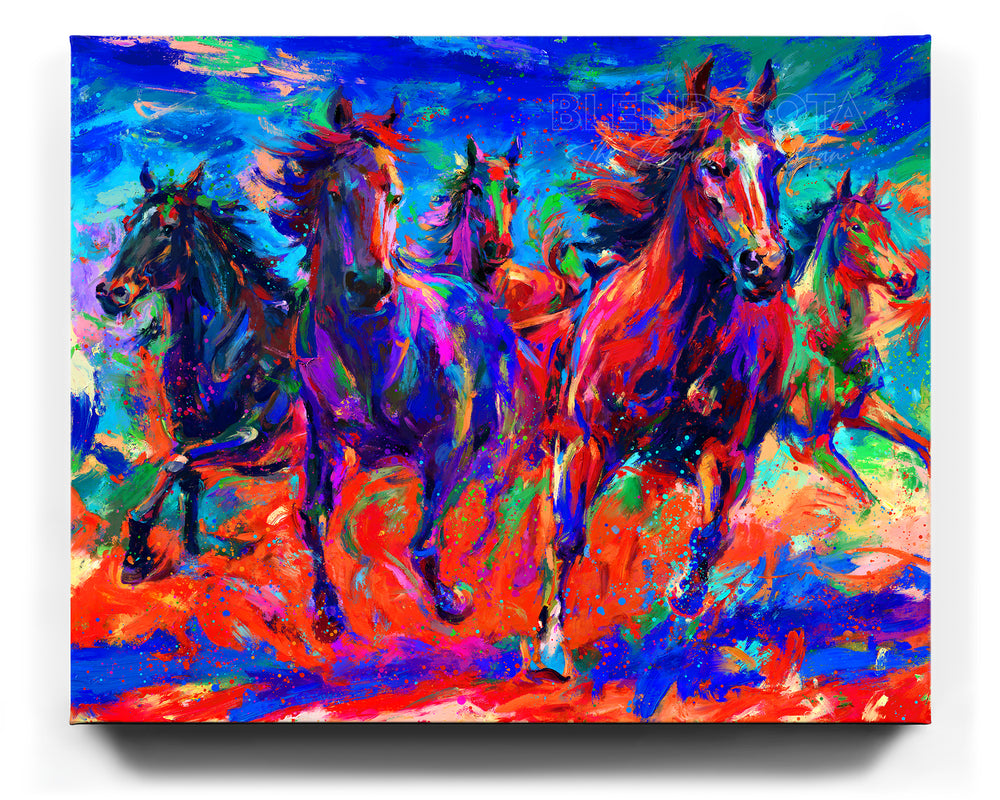 Gallop of the Wild - Blend Cota Limited Edition Art on Canvas- Blend Cota Studios 