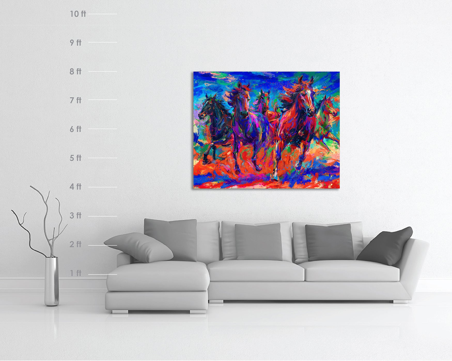 
                  
                    Gallop of the Wild - Blend Cota Original Oil Painting Framed - Blend Cota Studios - Size chart
                  
                