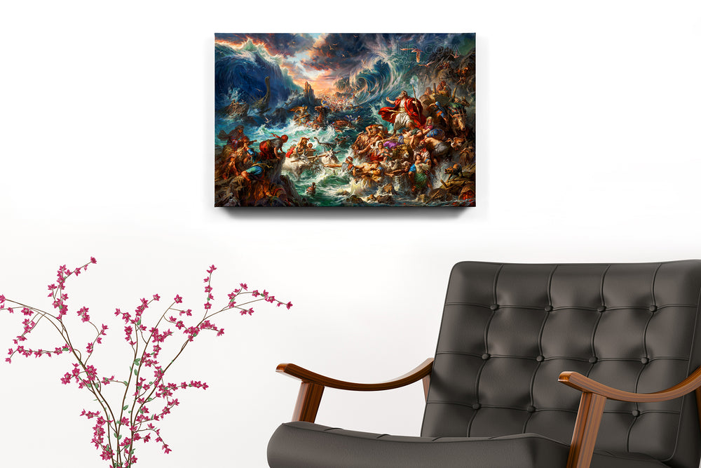 Nothing is Impossible | Moses Parting the Red Sea - Blend Cota Art Print Framed on Canvas - Blend Cota Studios =