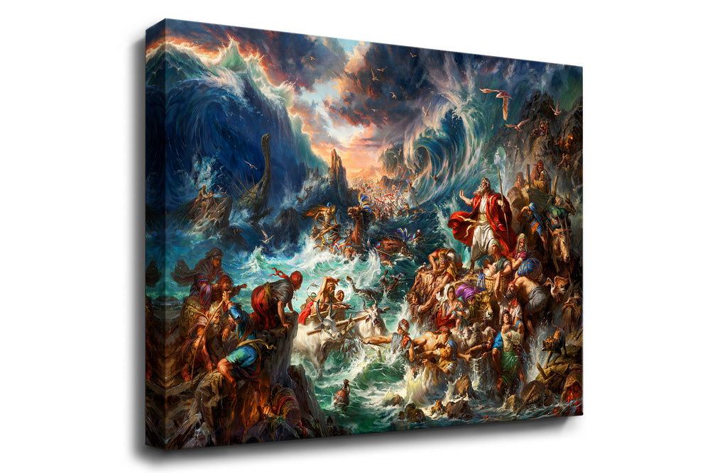 Nothing is Impossible | Moses Parting the Red Sea - Blend Cota Art Print on Canvas - Blend Cota Studios 