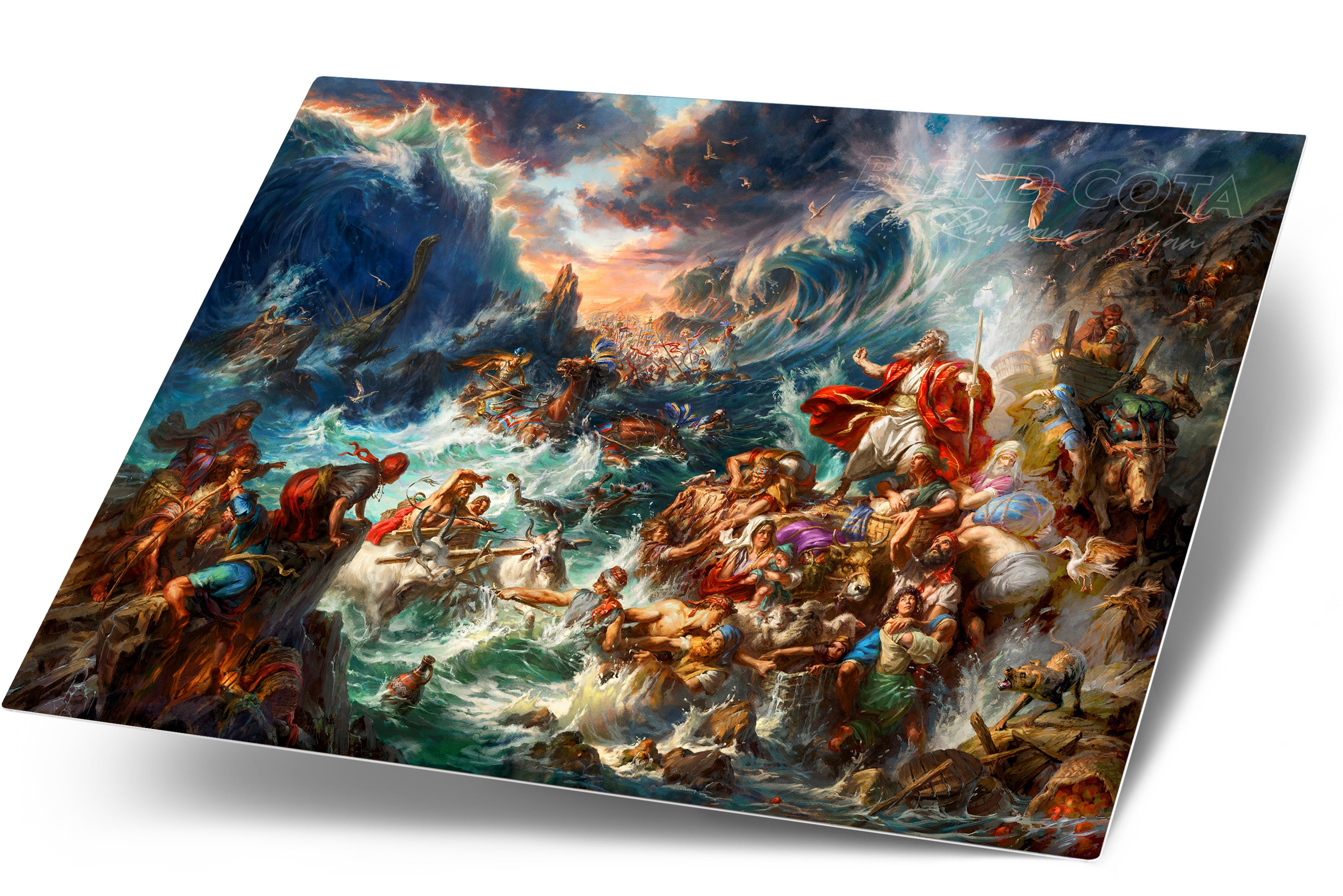 Nothing Is Impossible | Moses Parting The Red Sea - Blend Cota Art Print on Metal - Blend Cota Studios