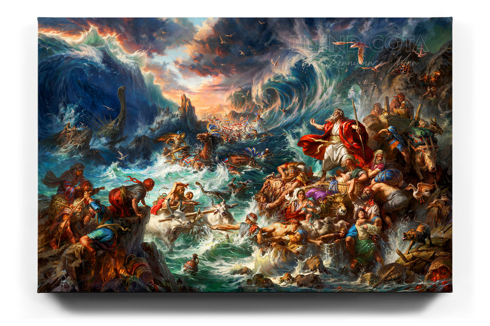 Nothing is Impossible | Moses Parting the Red Sea - Blend Cota Limited Edition Art on Canvas - Blend Cota Studios 