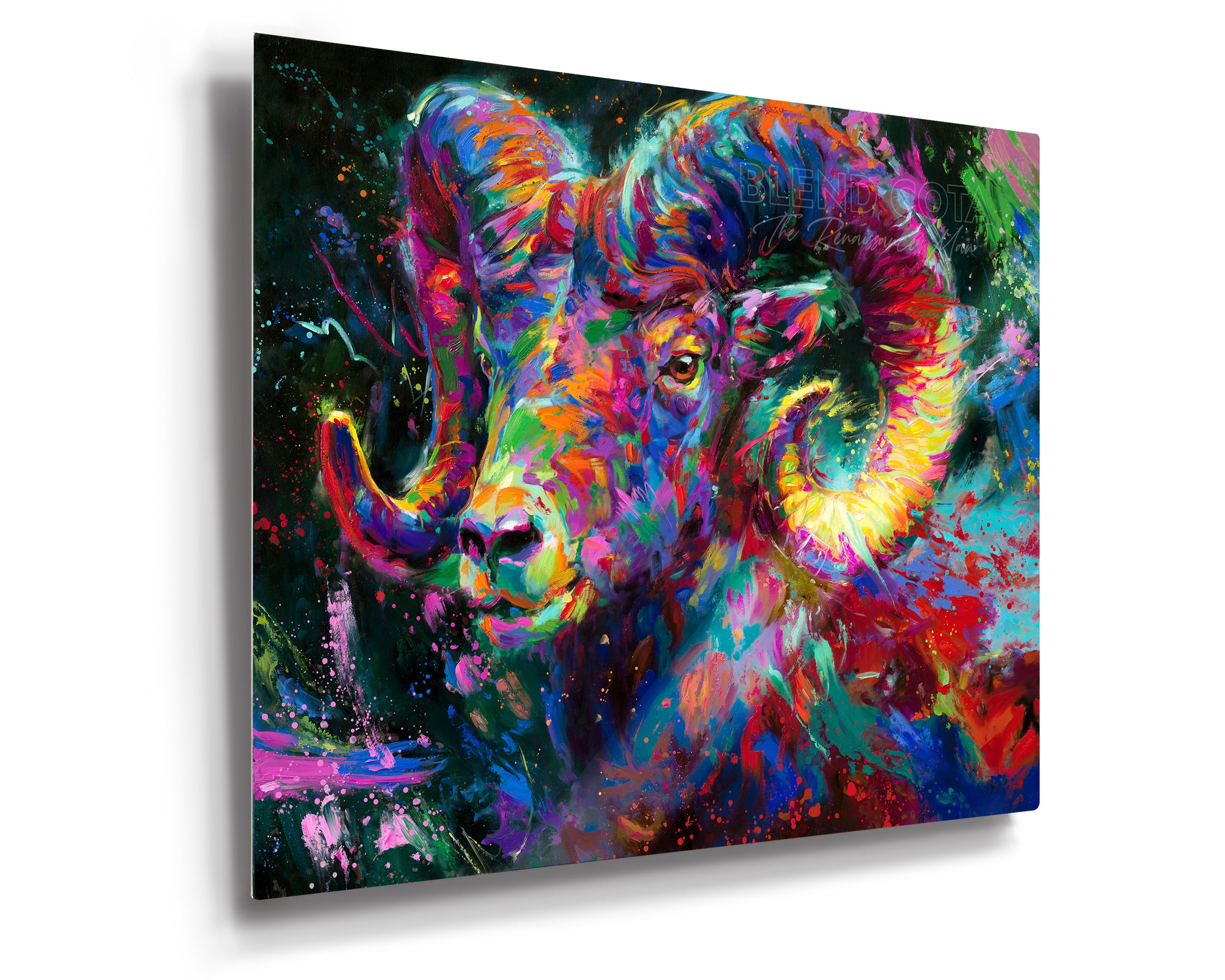 The Ram Spirit painted by Blend Cota Limited Edition Art on Metal from Blend Cota Studios 