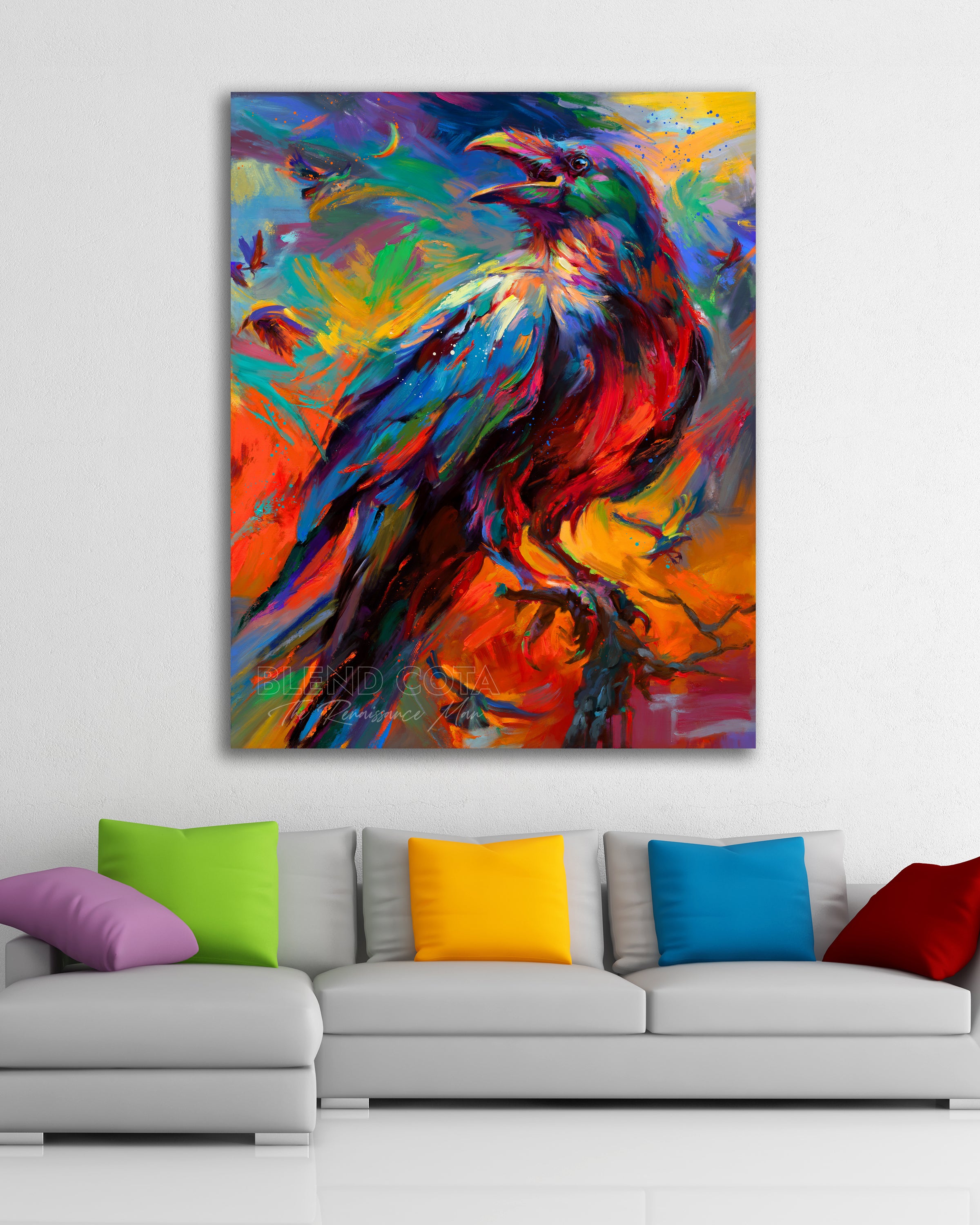 The Mystical Raven - Blend Cota Limited Edition Art on Canvas - Blend Cota Studios 