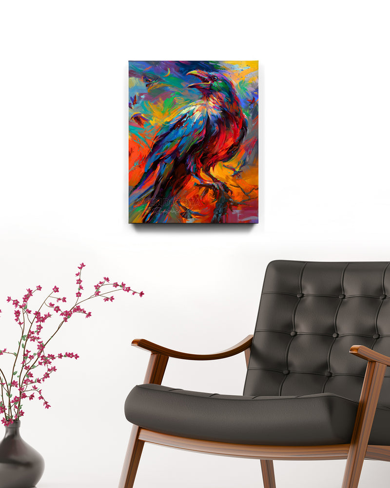 The Mystical Raven - Blend Cota Art Print on Canvas - Blend Cota Studios 