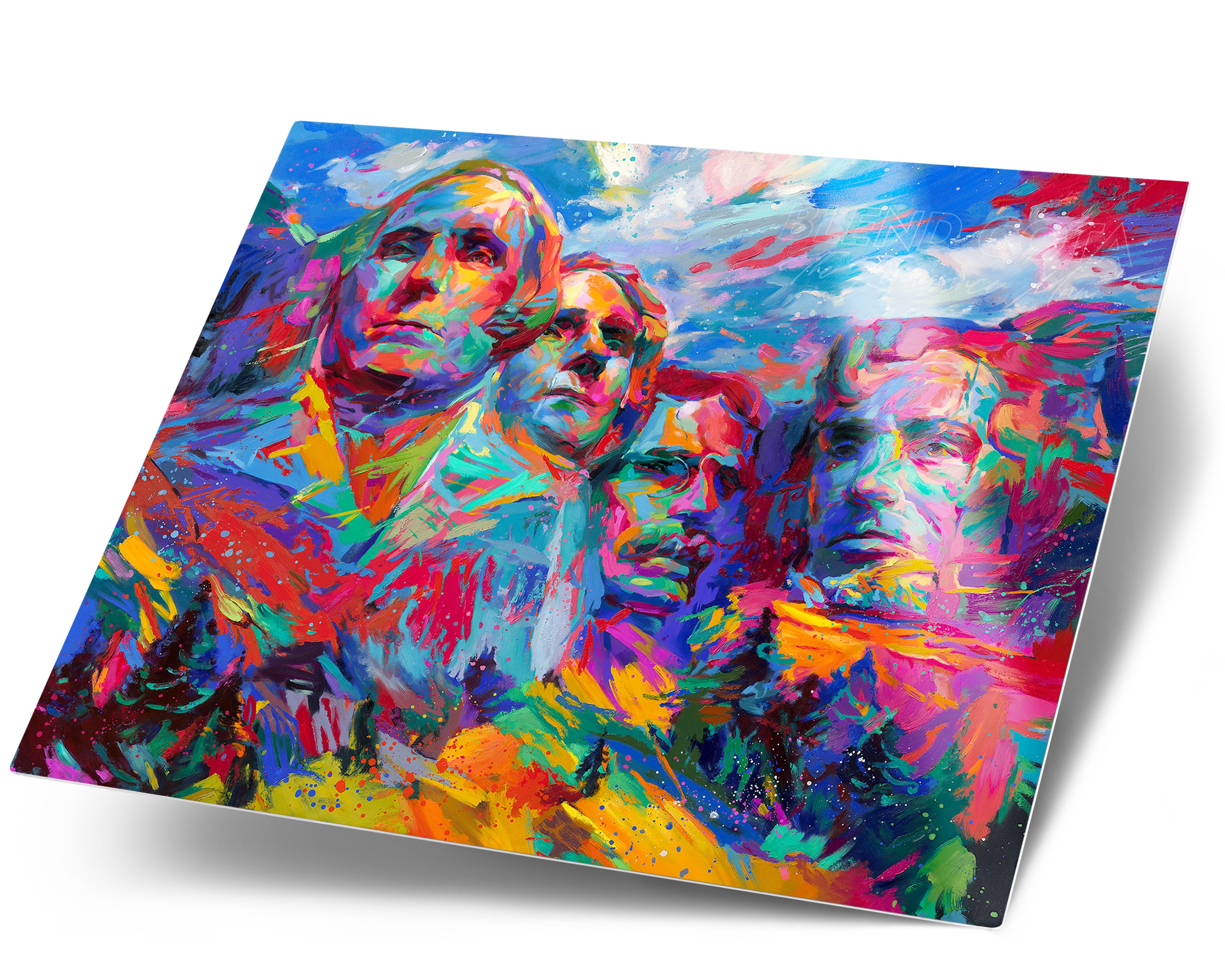 Mount Rushmore | Hope For a Brighter Future painted by Blend Cota Art Print on metal from Blend Cota Studios