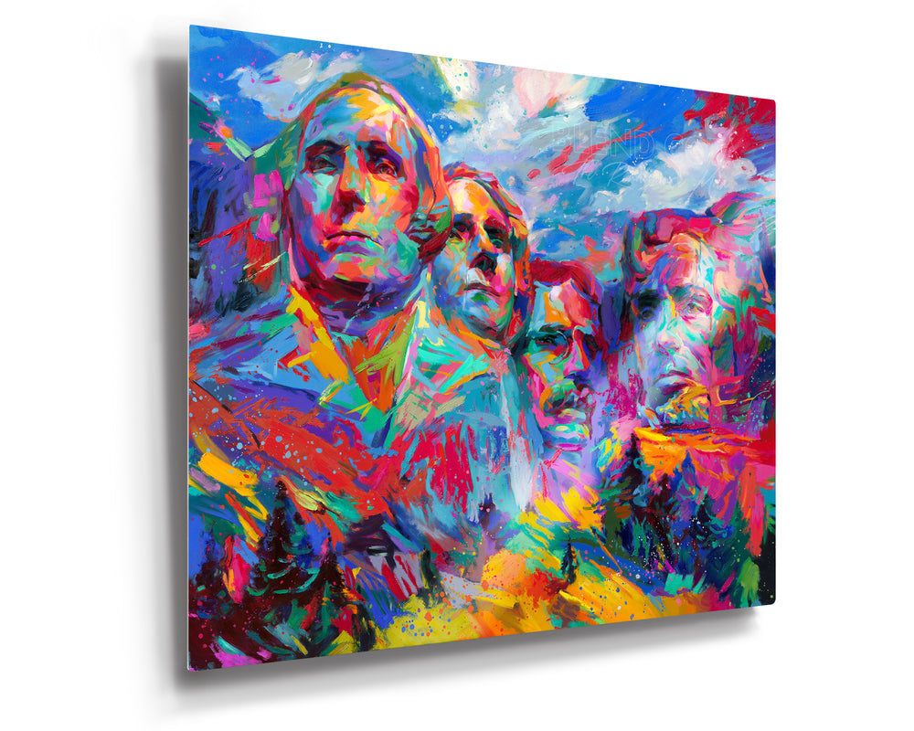 Mount Rushmore | Hope For a Brighter Future painted by Blend Cota limited edition art framed on metal from Blend Cota Studios 