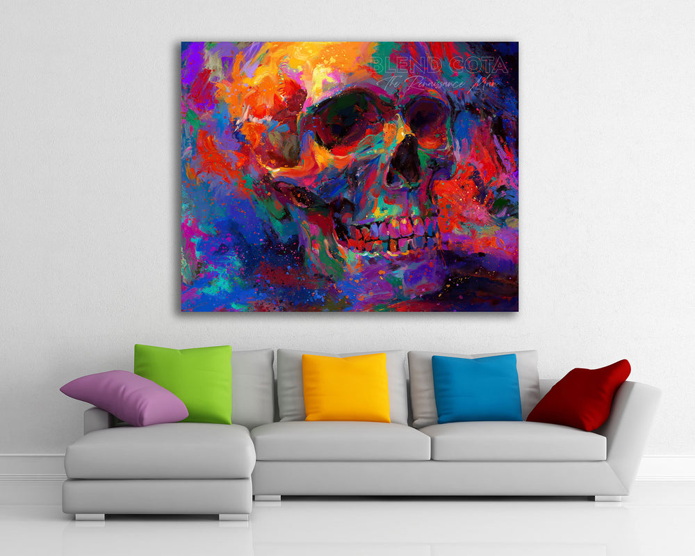 Golgotha | The Skull - Blend Cota Original Oil Painting Framed- Blend Cota Studios 