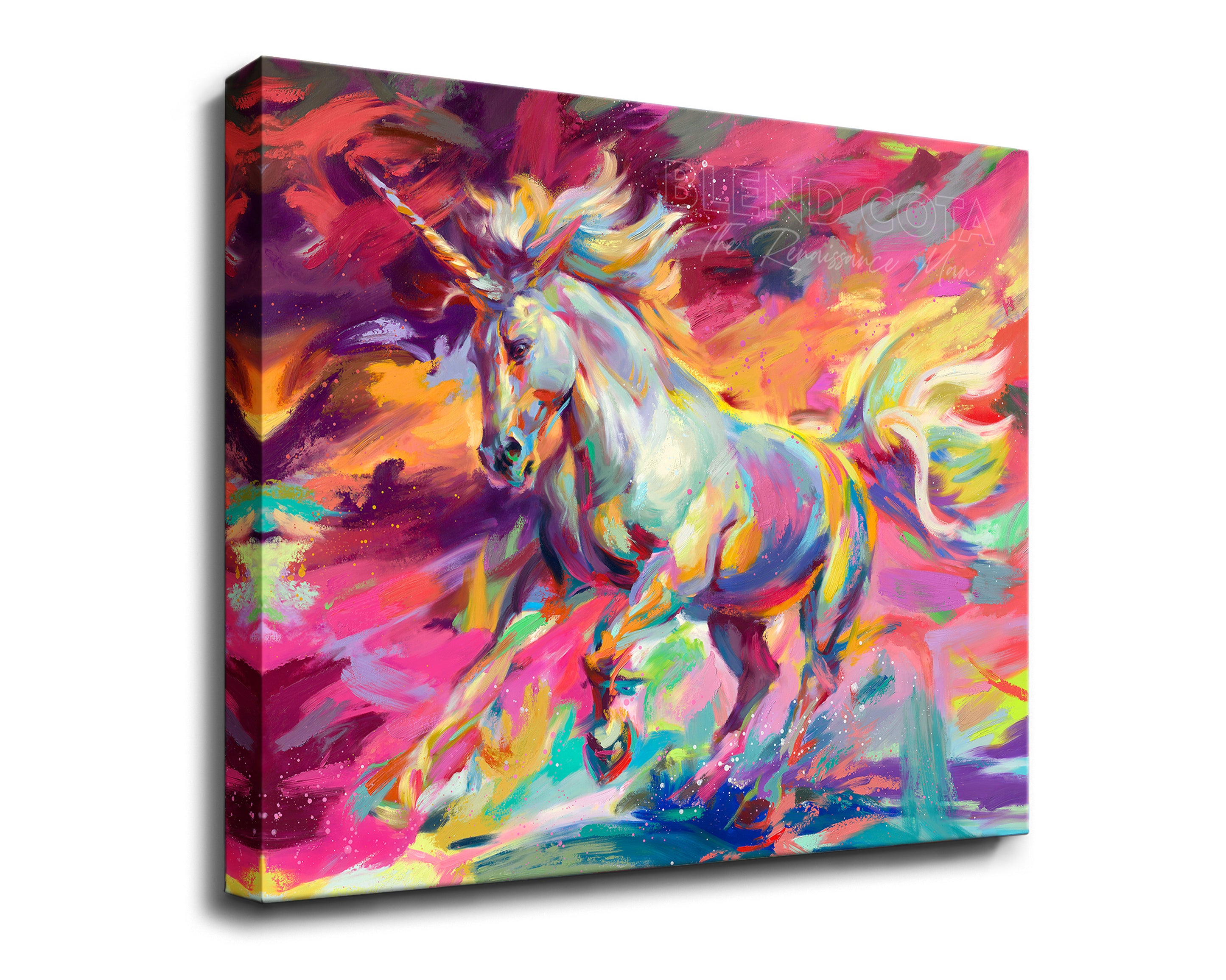 Unicorn - Blend Cota Art Print on Canvas - Blend Cota Studios