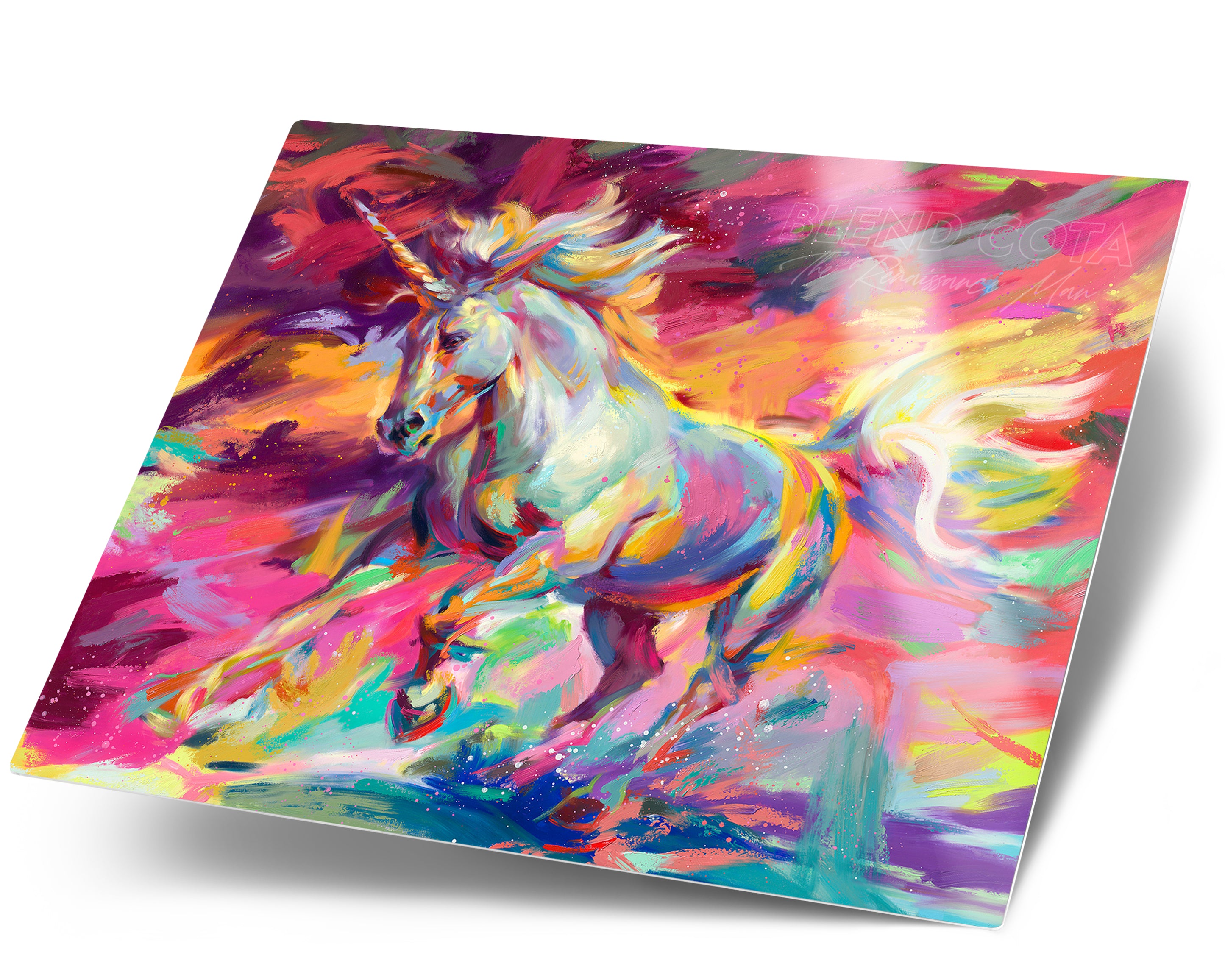 Unicorn - Blend Cota Art Print on Metal - Blend Cota Studios