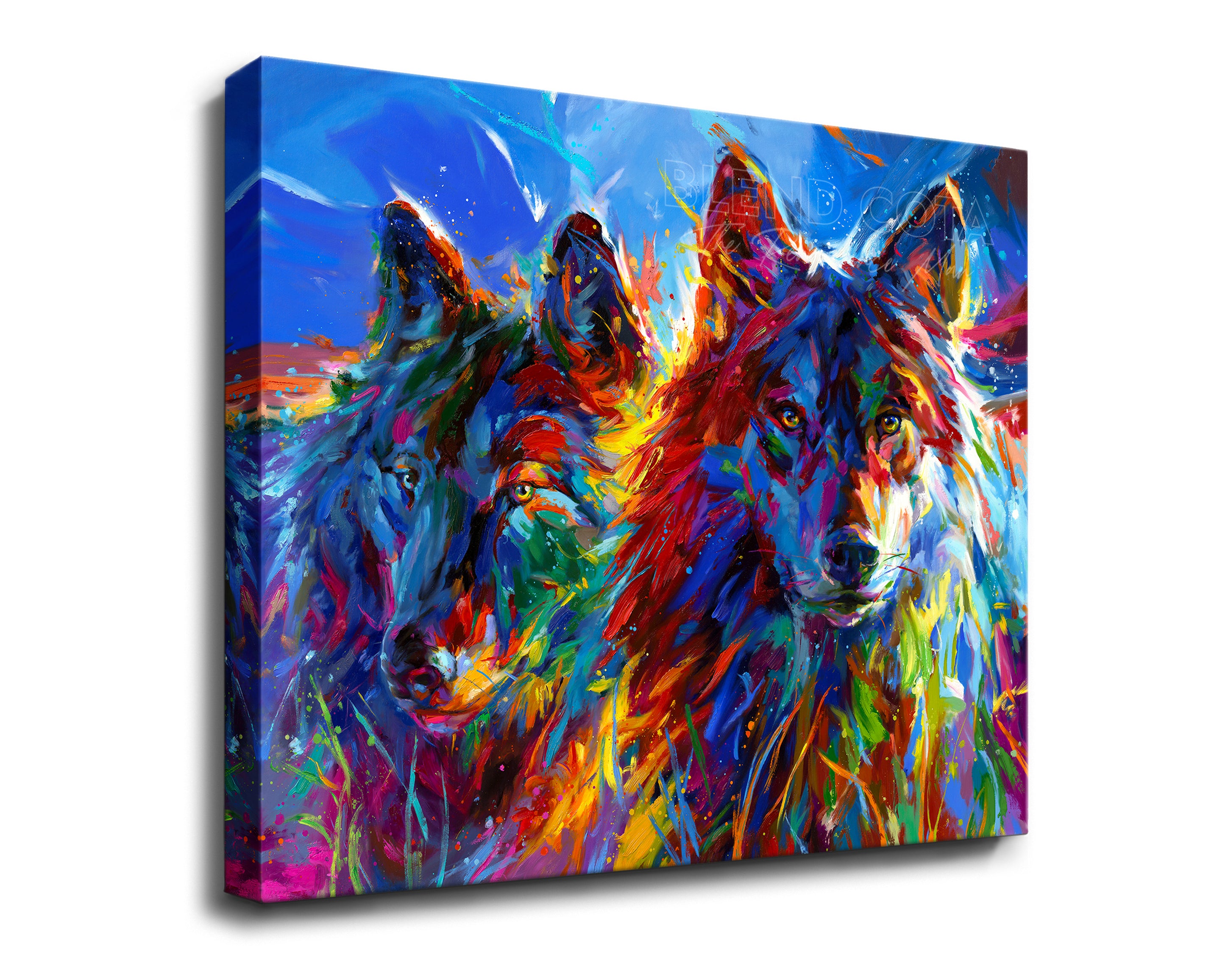 Wolves True Love painted by Blend Cota Art Print on Canvas from Blend Cota Studios 