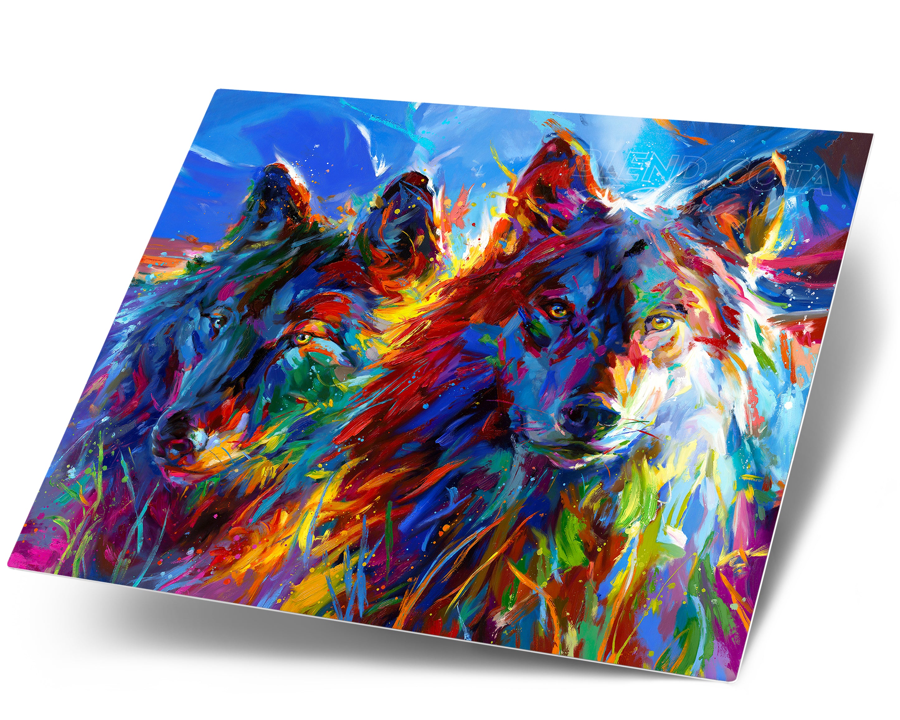 Wolves True Love painted by Blend Cota Art Print on Metal from Blend Cota Studios 