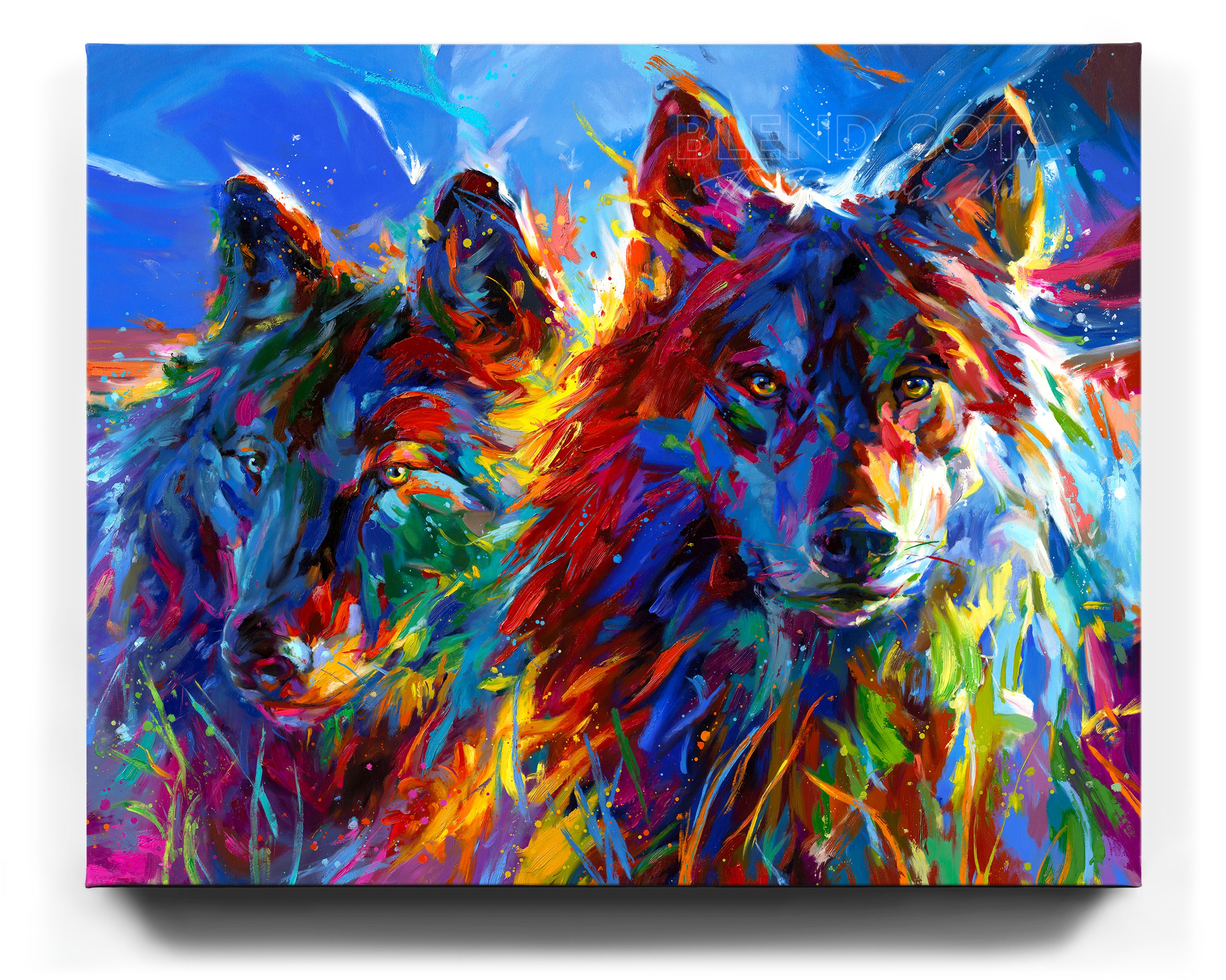 Wolves True Love painted by Blend Cota Limited Edition Art on Canvas from Blend Cota Studios 