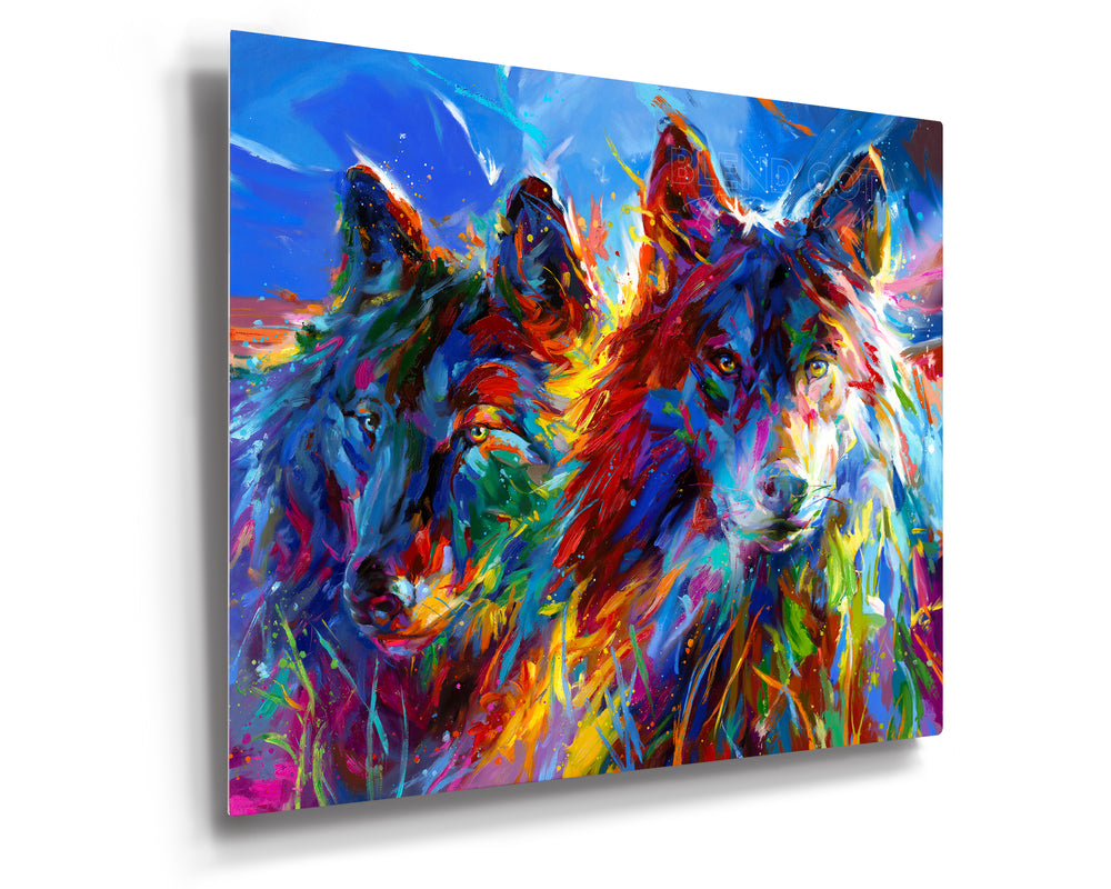 Wolves True Love painted by Blend Cota Limited Edition Art on Metal from Blend Cota Studios 