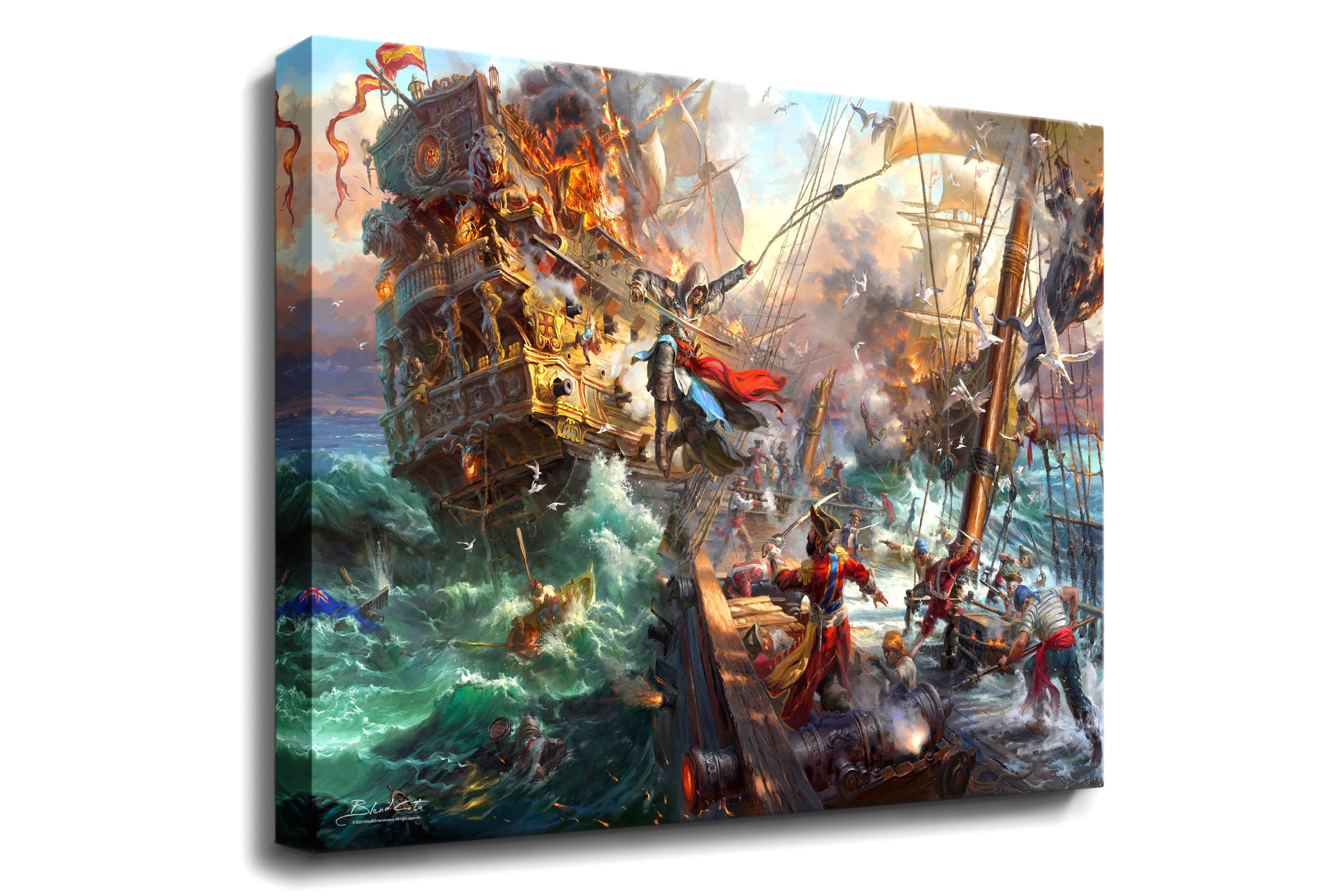 
                  
                    Art print on gallery wrapped canvas of Assassin's Creed Black Flag and Edward Kenway meticulously designed and painted with intricate details in a realistic style.
                  
                