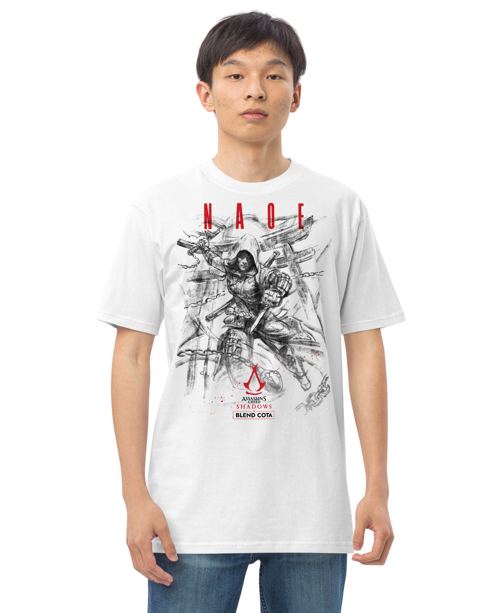 T-shirt en coton pour homme Assassin's Creed® Shadows Naoe Drawing
