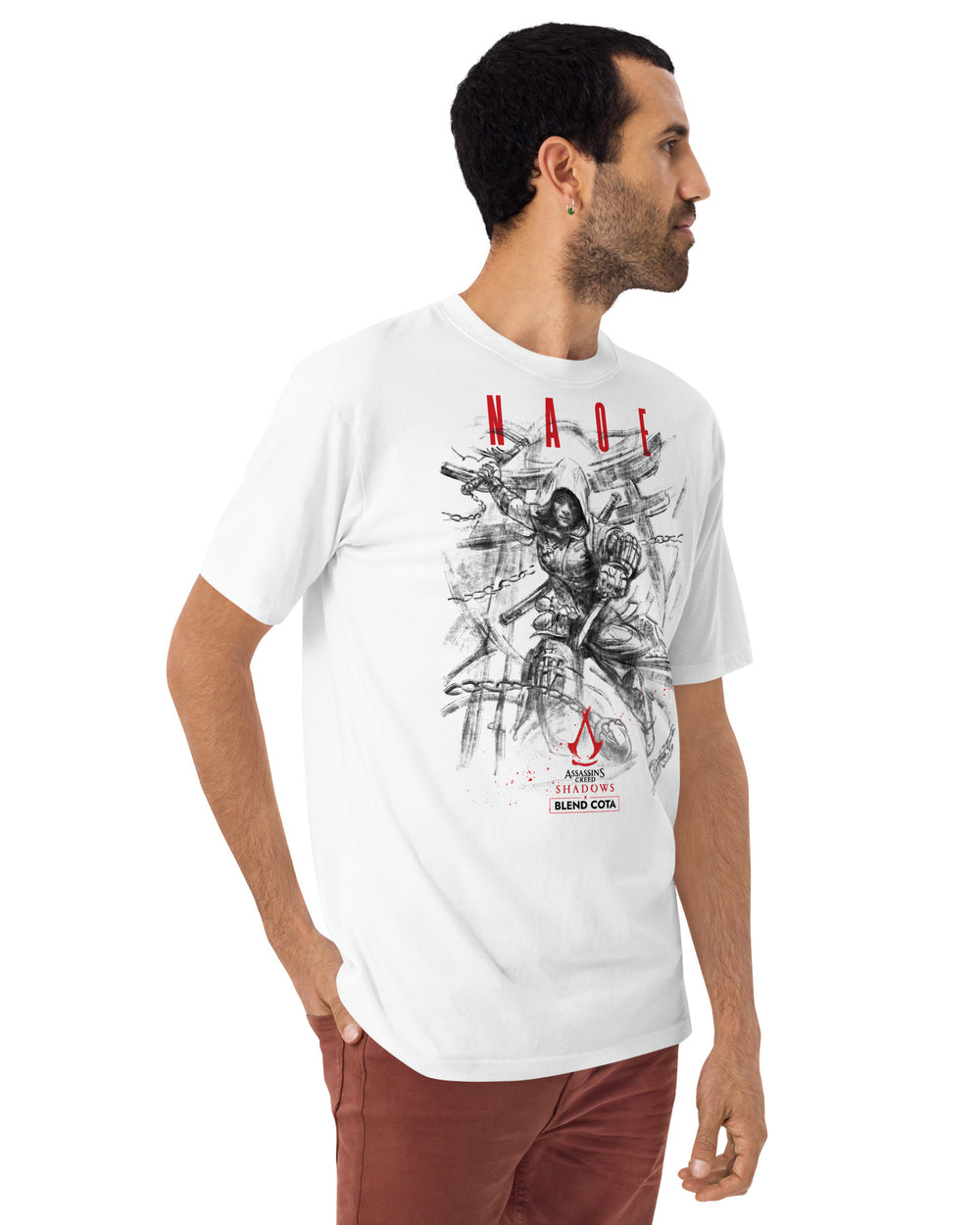 T-shirt en coton pour homme Assassin's Creed® Shadows Naoe Drawing