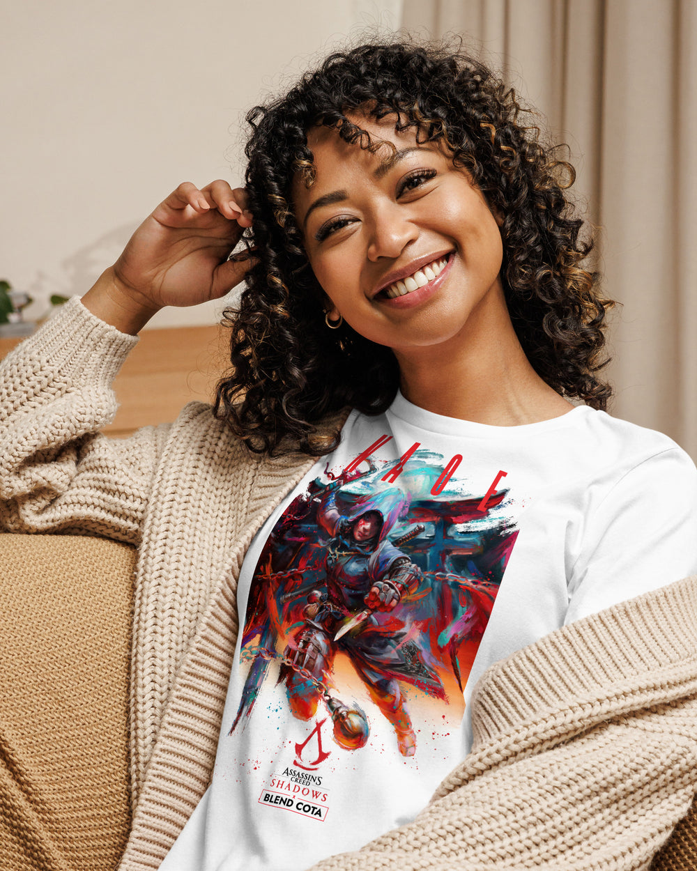T-shirt en coton pour femme Assassin's Creed® Shadows Naoe