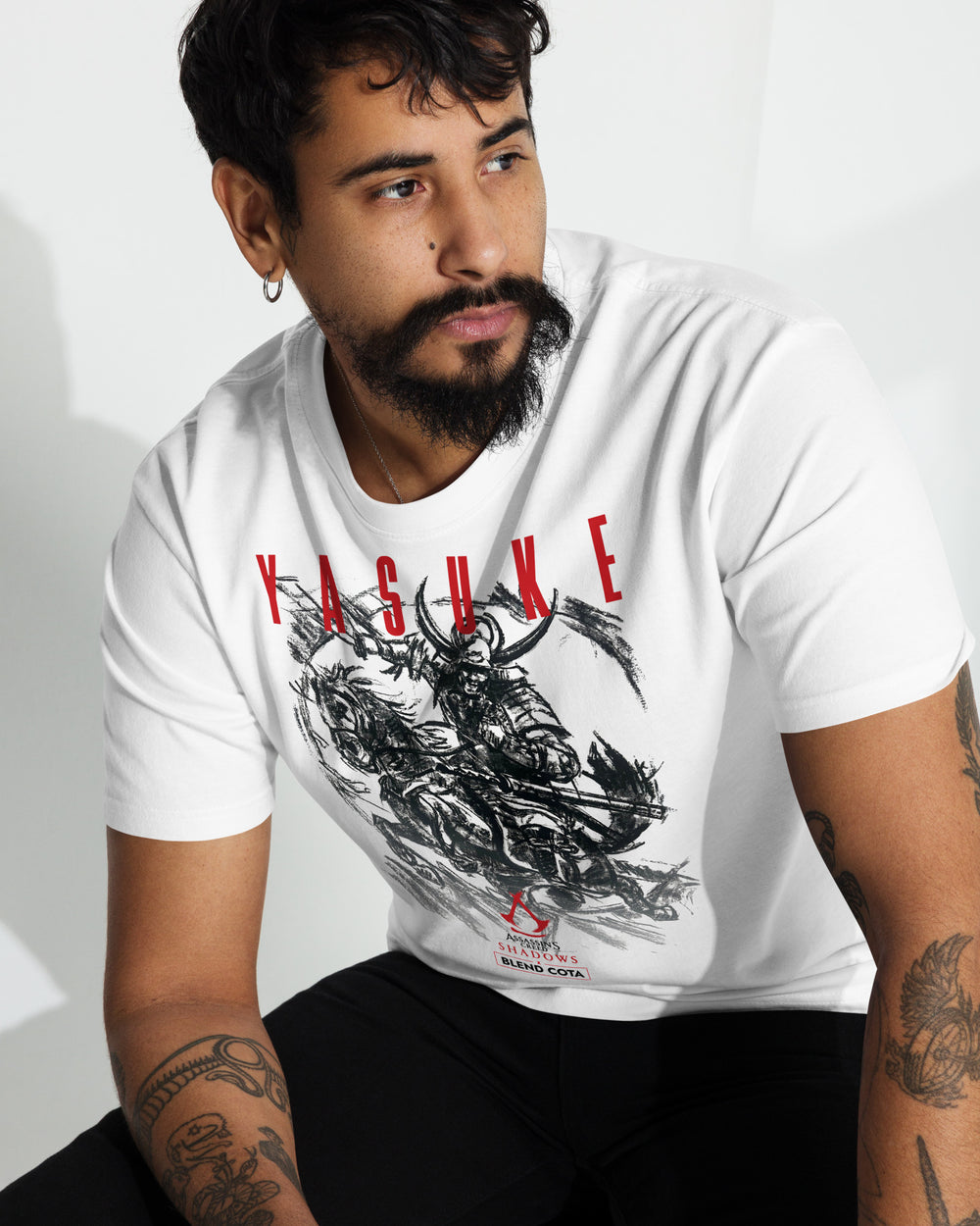 Assassin's Creed® Yasuke of Shadows Drawing Men’s cotton tee