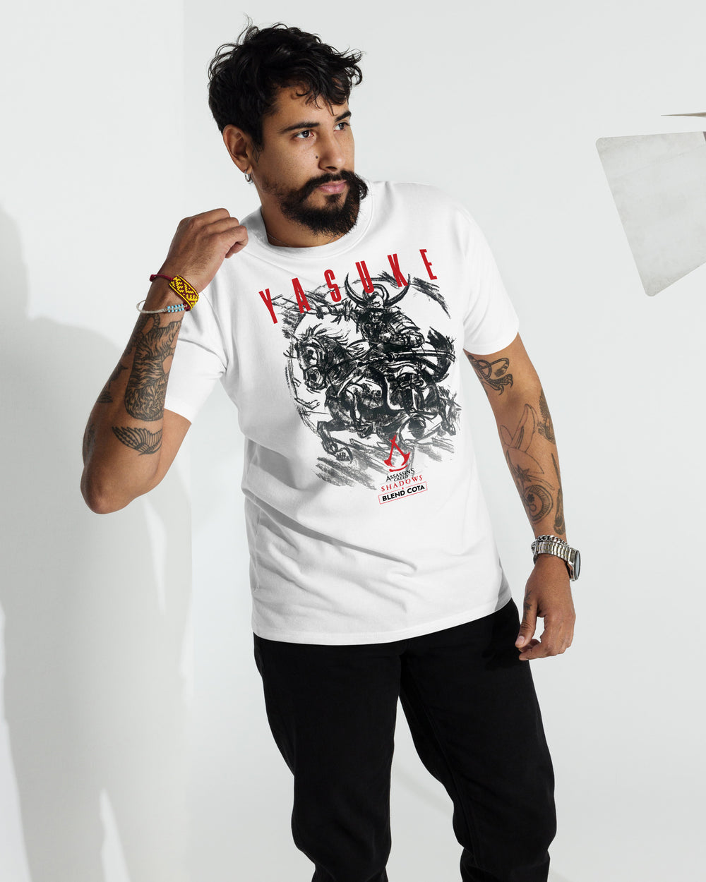 Assassin's Creed® Yasuke of Shadows Drawing Men’s cotton tee