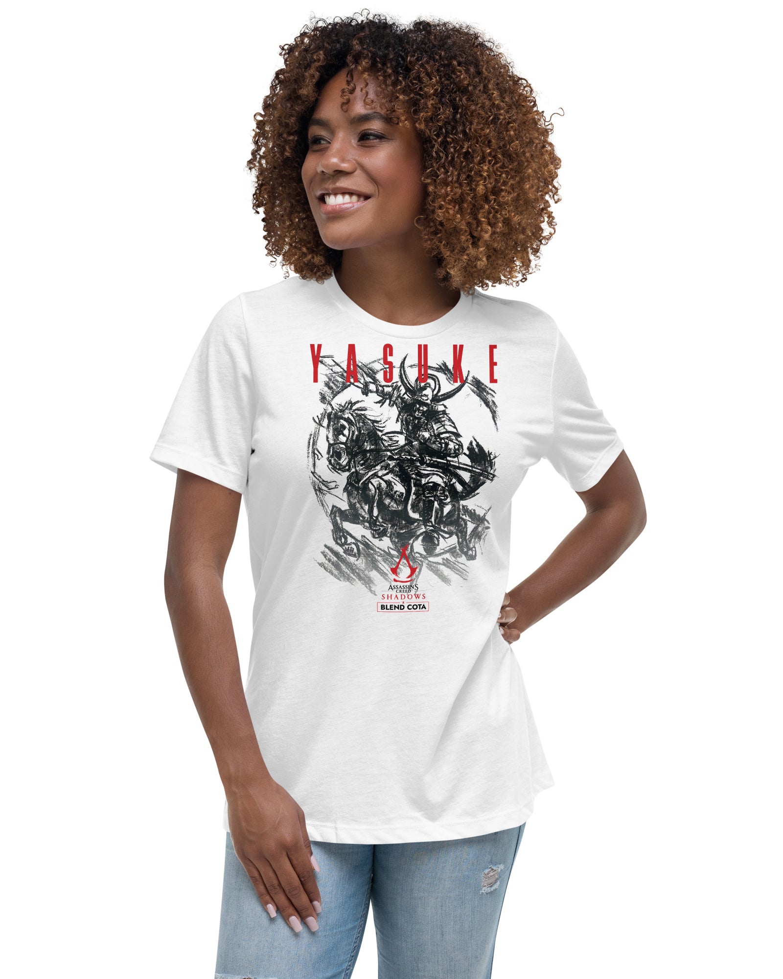 T-shirt en coton pour femme Assassin's Creed® Yasuke of Shadows Drawing