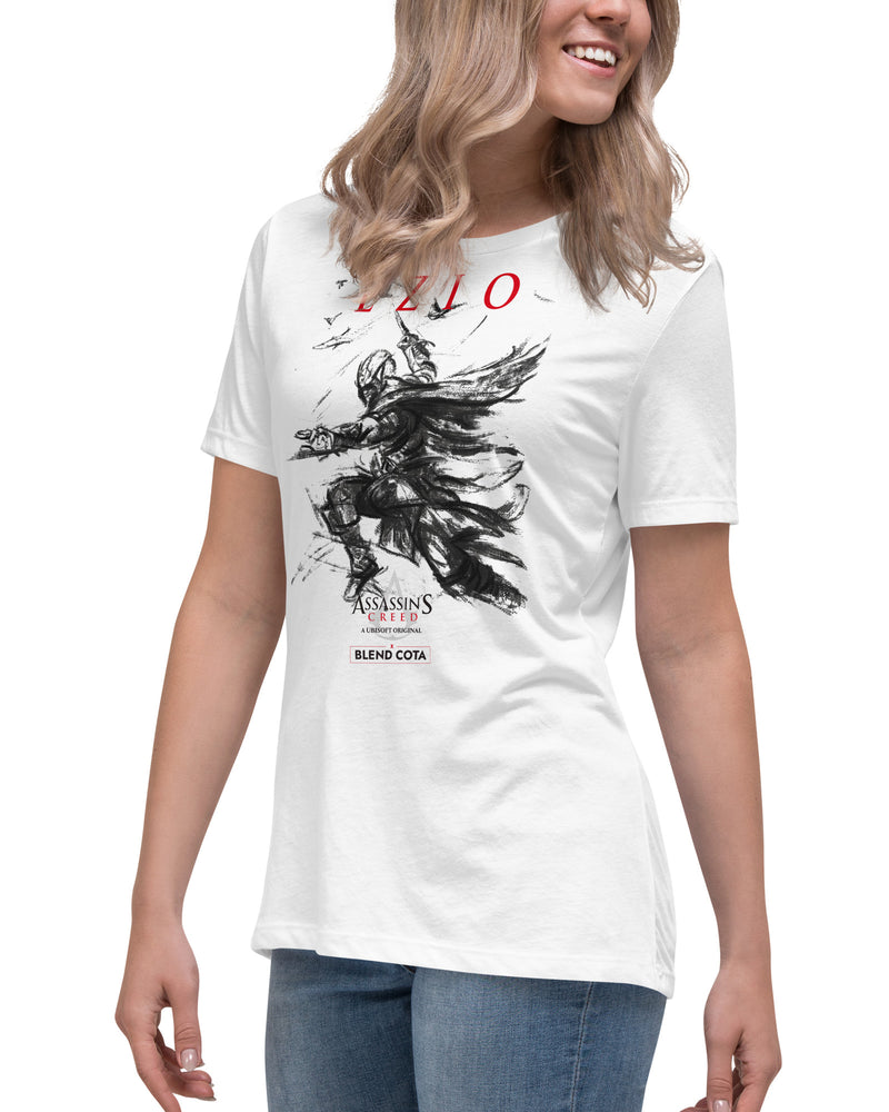 
                  
                    T-shirt en coton pour femme avec dessin d'Ezio Auditore d'Assassin's Creed®
                  
                