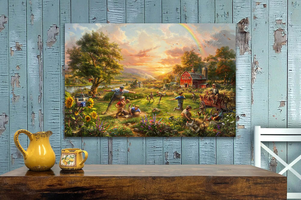 America's Favorite Pastime - Original Oil Painting on Canvas - Blend Cota Studios 