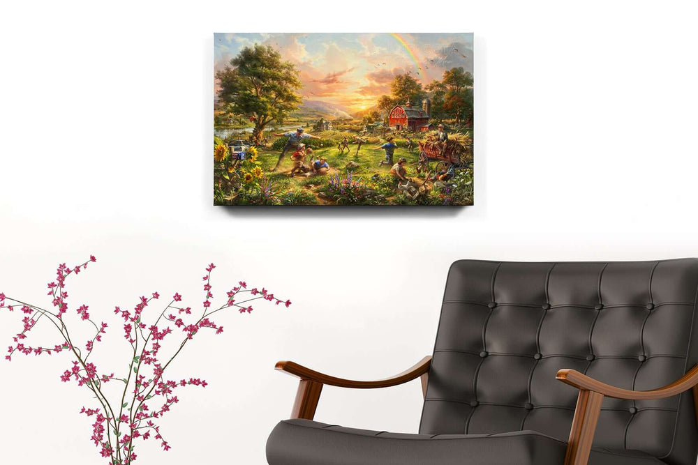 America's Favorite Pastime - Art Print Framed on Canvas - Blend Cota Studios
