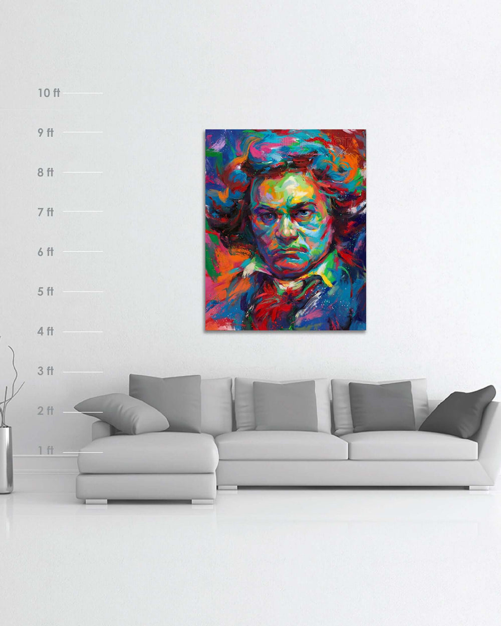 Beethoven - A Symphony of Color - Blend Cota Original Oil Painting - Blend Cota Studios - Size chart