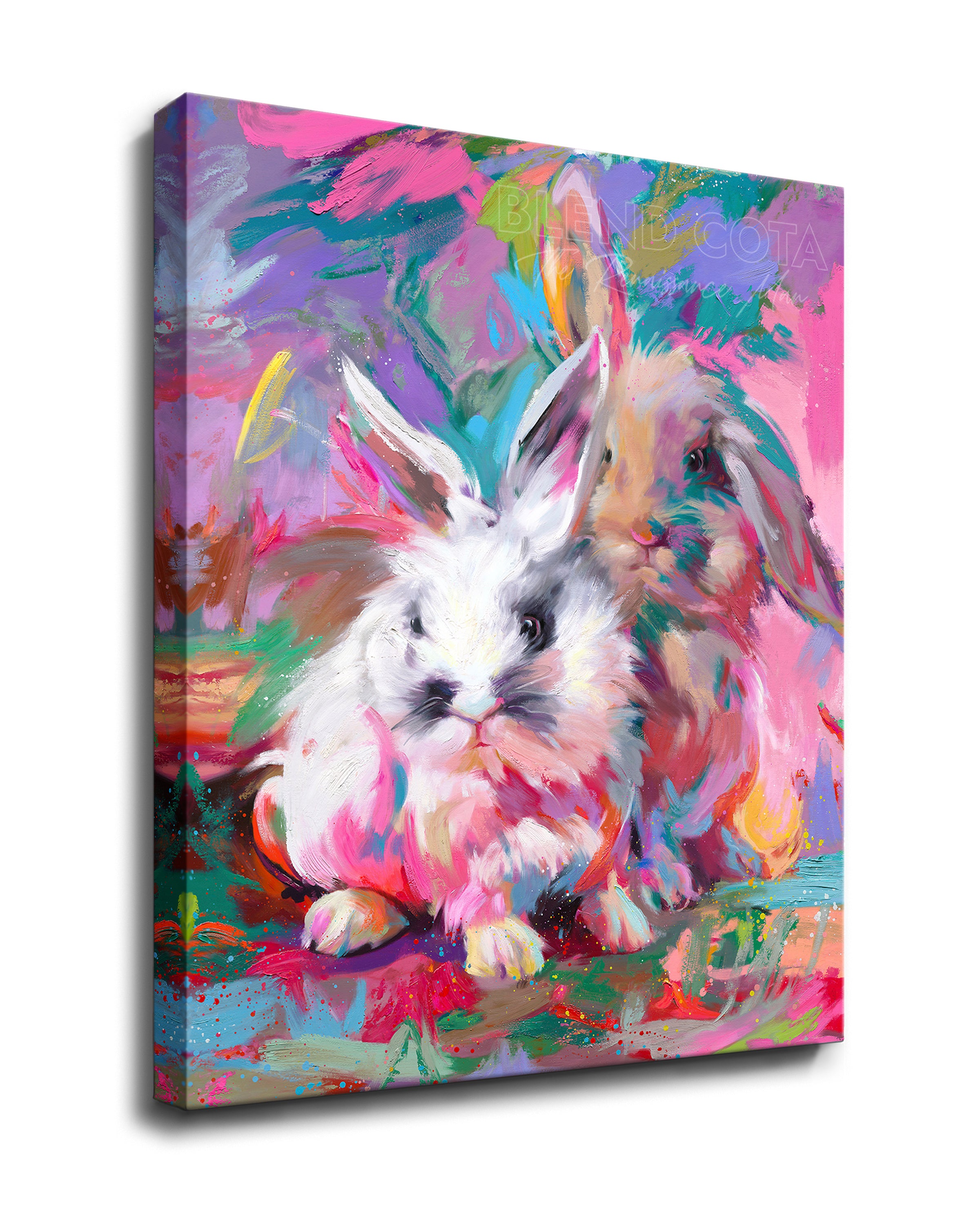 Fluffy Buns - Blend Cota Art Print on Canvas - Blend Cota Studios