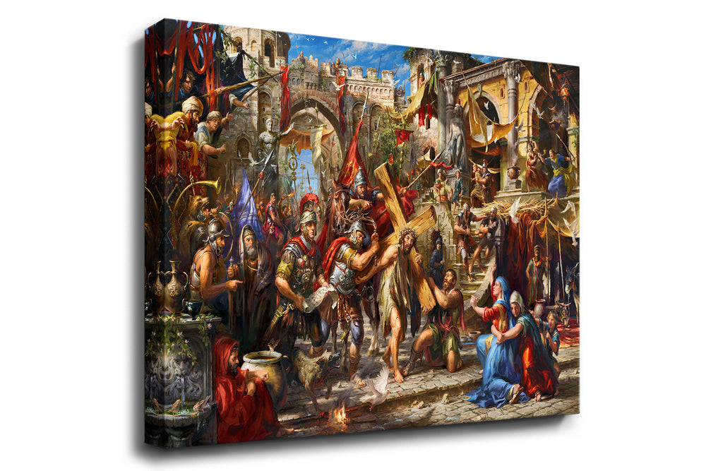 
                  
                    The Way of Love | Jesus Carrying His Cross - Blend Cota Art Print on Canvas - Blend Cota Studios 
                  
                