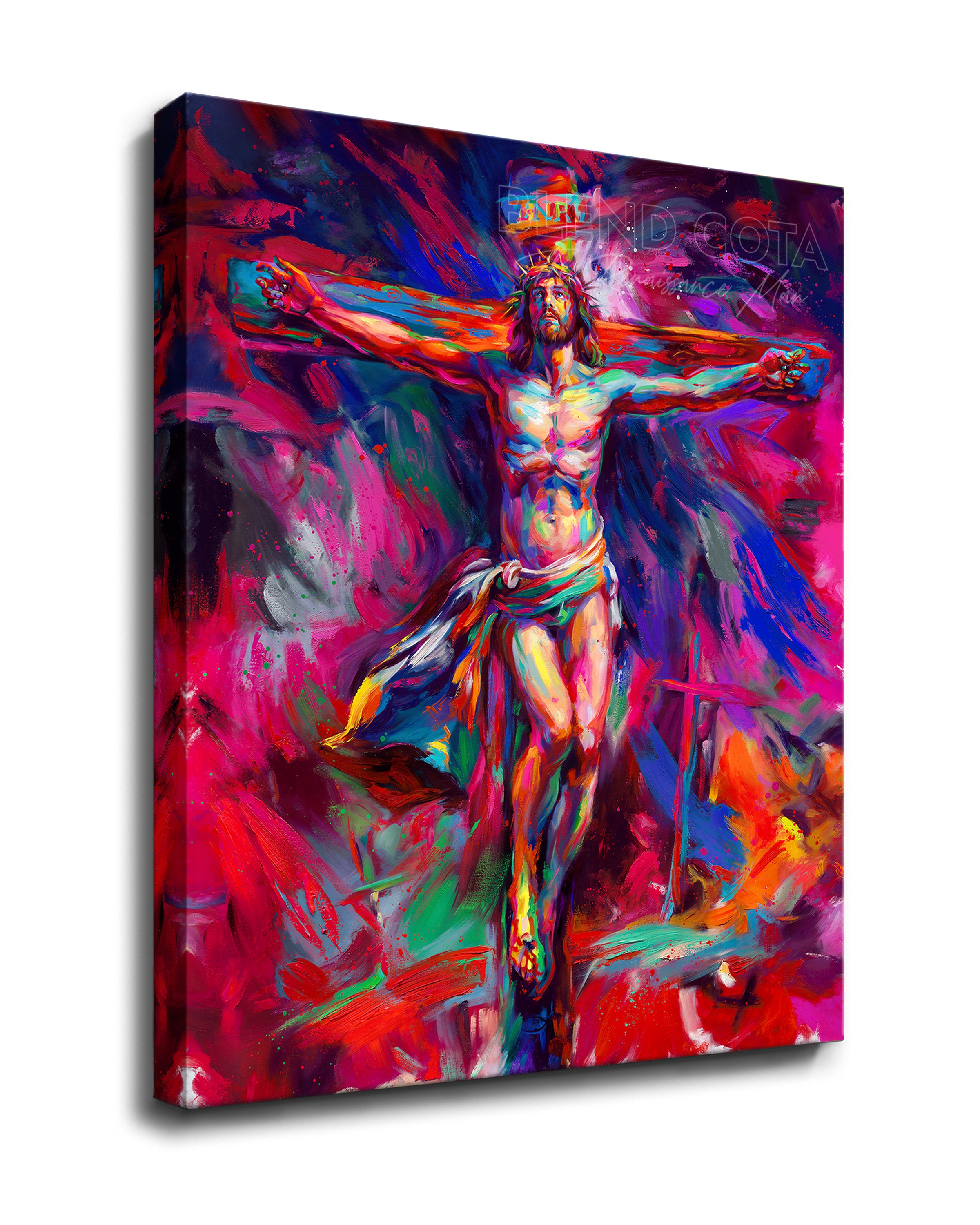 
                  
                    For The Love of God | Jesus Crucifixion - Blend Cota Art Print on Canvas- Blend Cota Studios 
                  
                