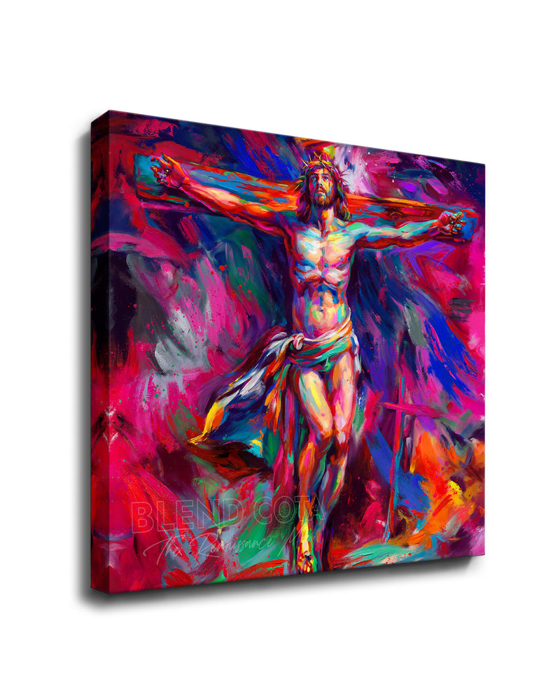 
                  
                    For The Love of God | Jesus Crucifixion - Blend Cota Art Print on Canvas- Blend Cota Studios in a square format
                  
                