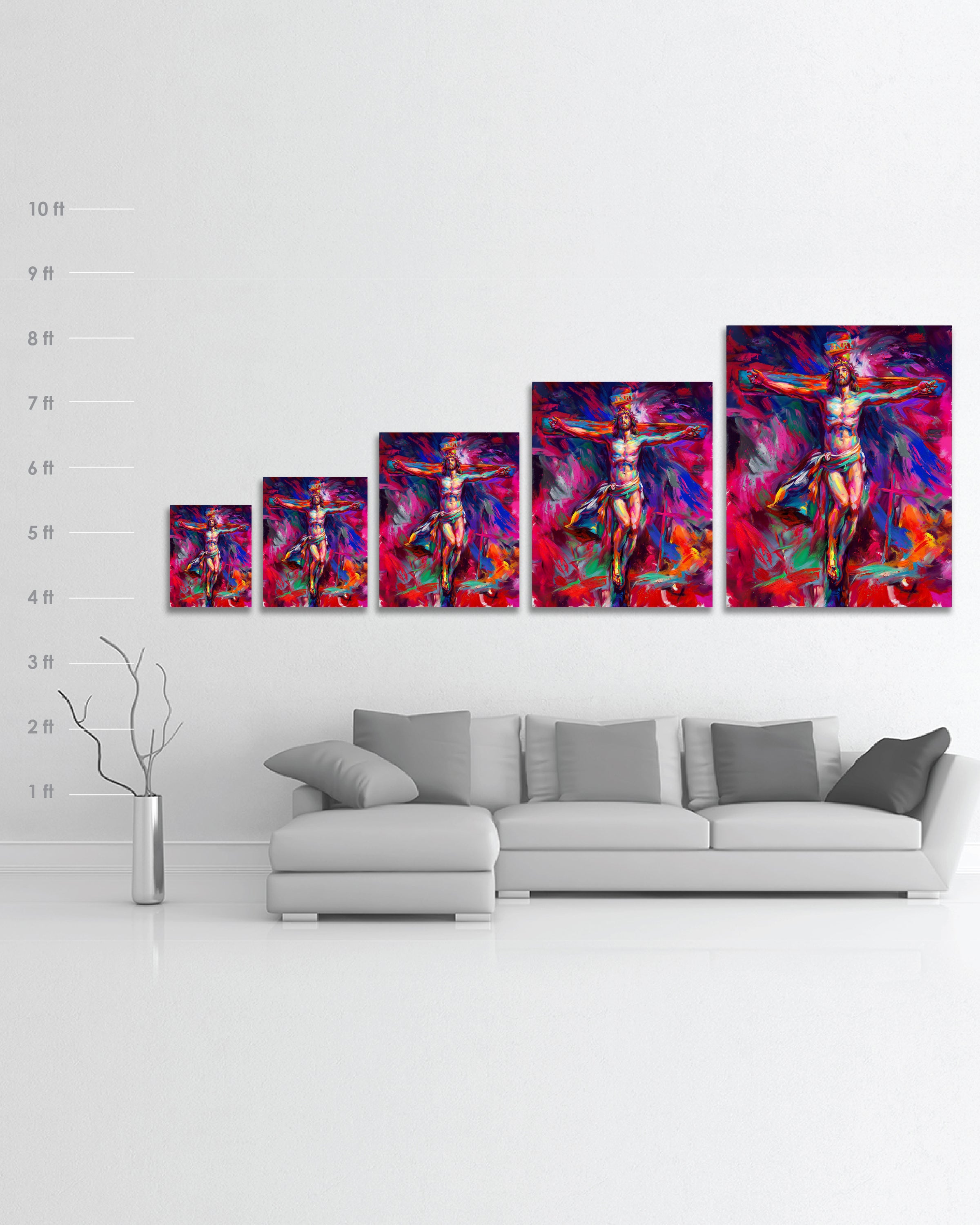 
                  
                    For The Love of God | Jesus Crucifixion - Blend Cota Limited Edition Art on Canvas - Blend Cota Studios size chart comparison
                  
                