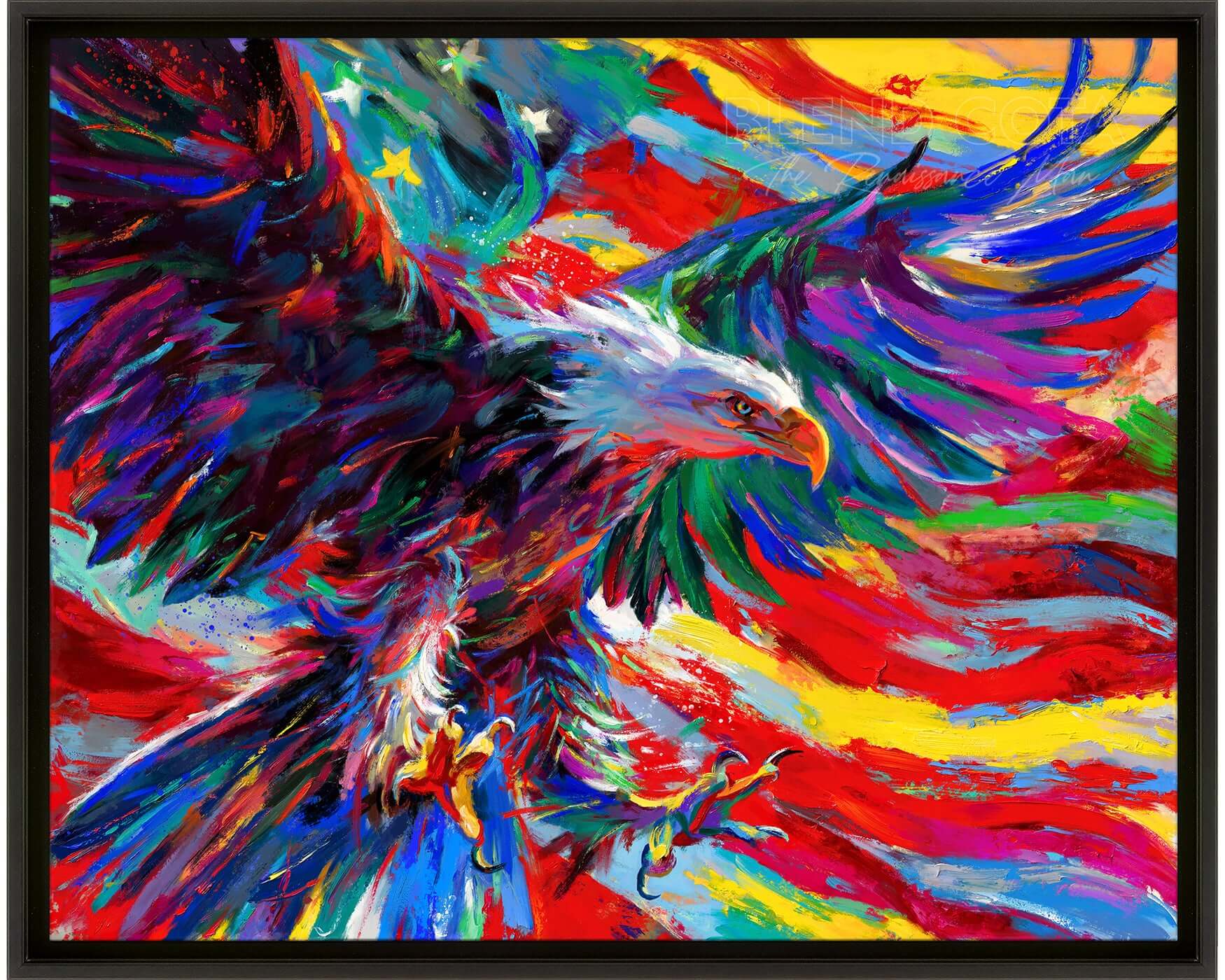 
                  
                    Eagle of Freedom - Blend Cota Limited Edition Art Framed on Canvas - Blend Cota Studios - black frame
                  
                