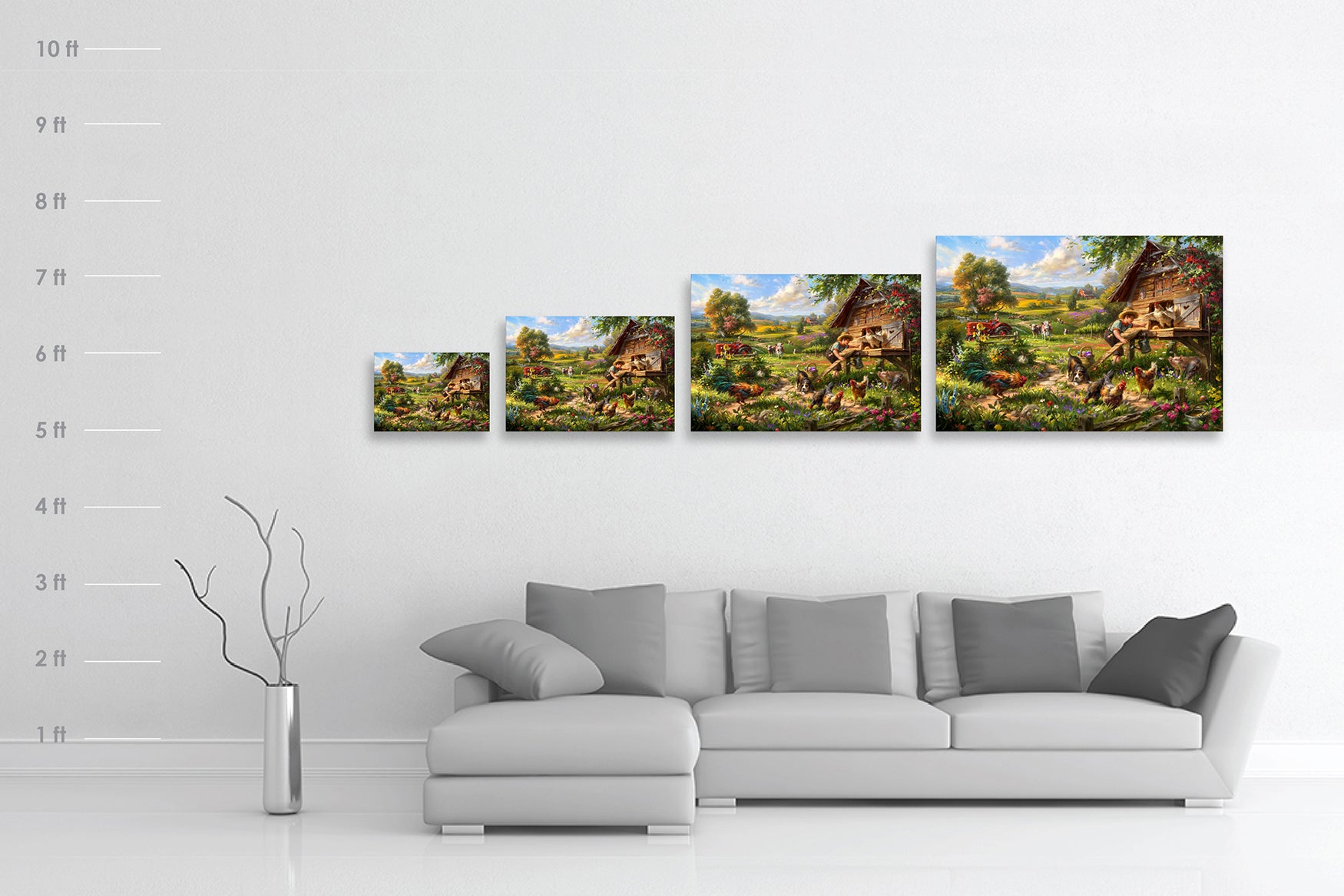 
                  
                    The Joy of Easter - Blend Cota Limited Edition Art on Canvas - Blend Cota Studios - Size chart comparison
                  
                